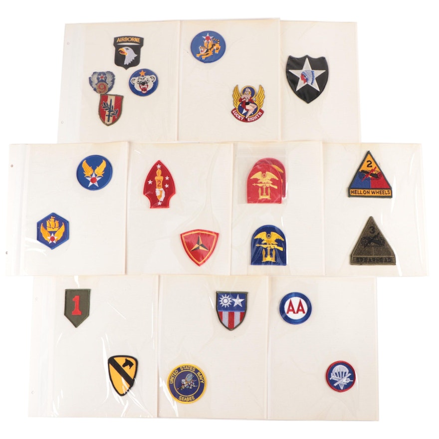 U.S. Military Sleeve Unit/Division Uniform Patches, Mid to Late 20th Century