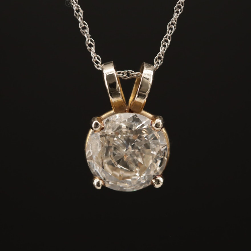 14K 1.67 CT Diamond Pendant Necklace