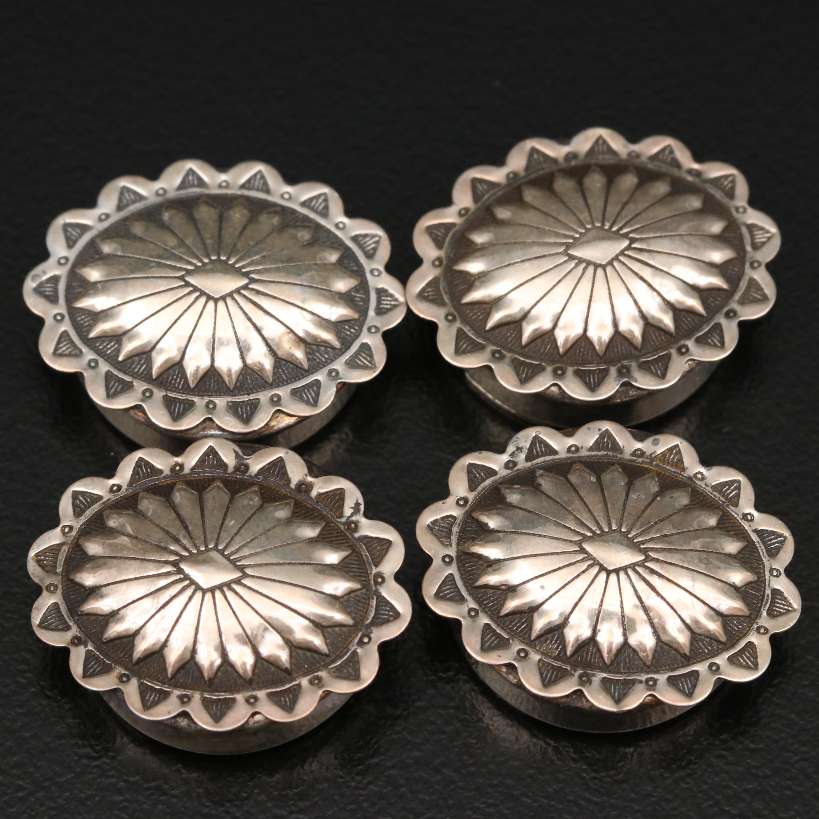 Western Sterling Silver Button Covers