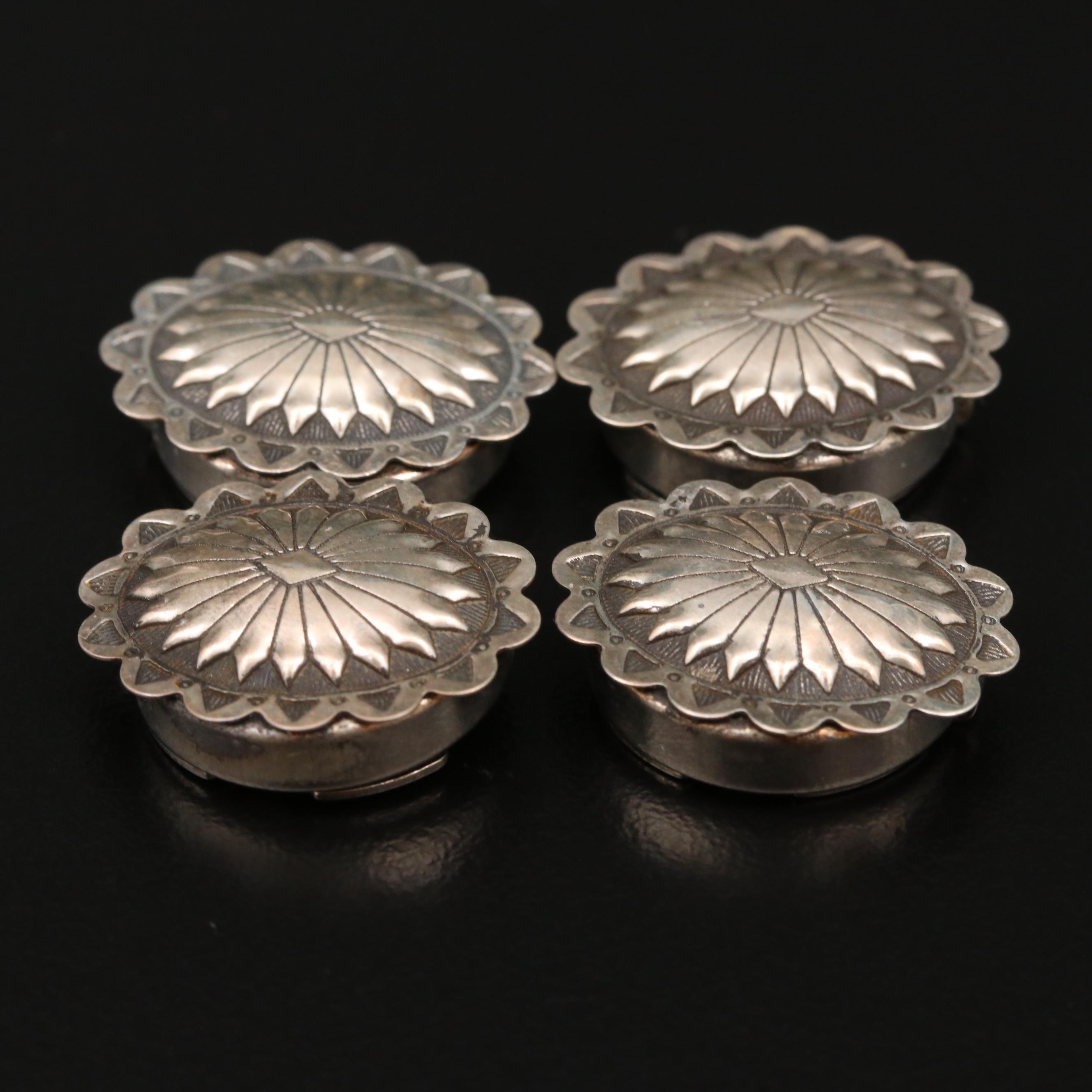 Western Sterling Silver Button Covers