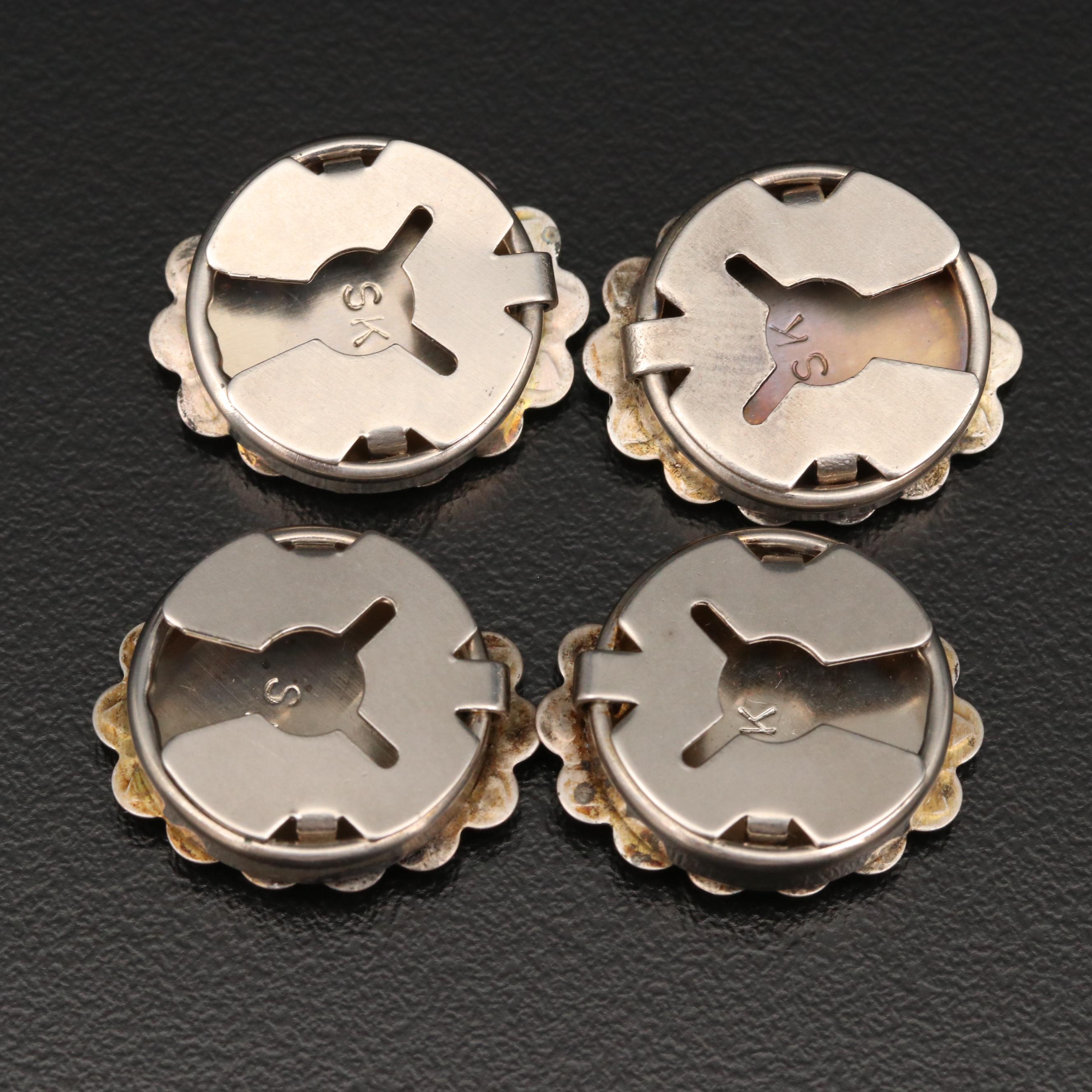 Western Sterling Silver Button Covers