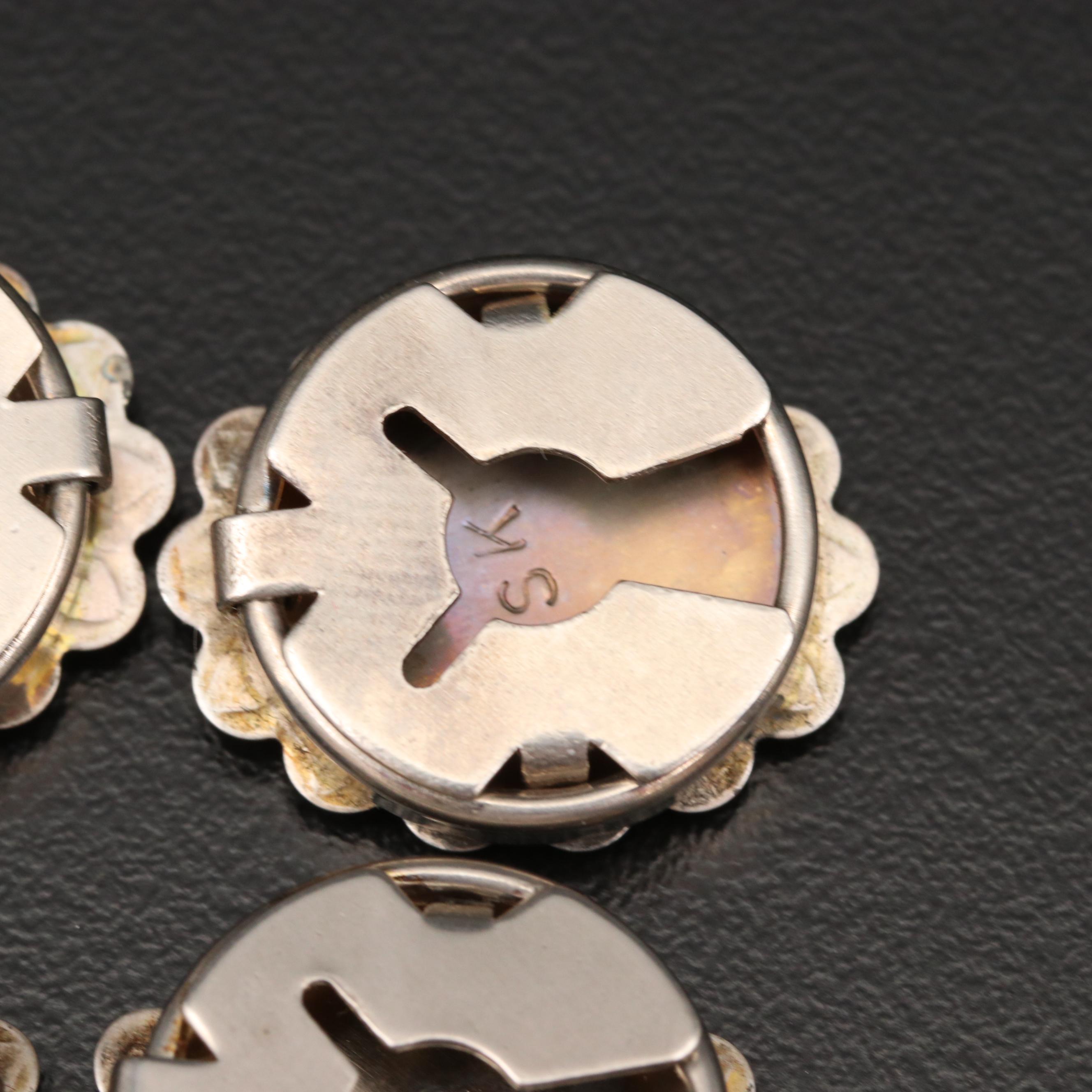 Western Sterling Silver Button Covers