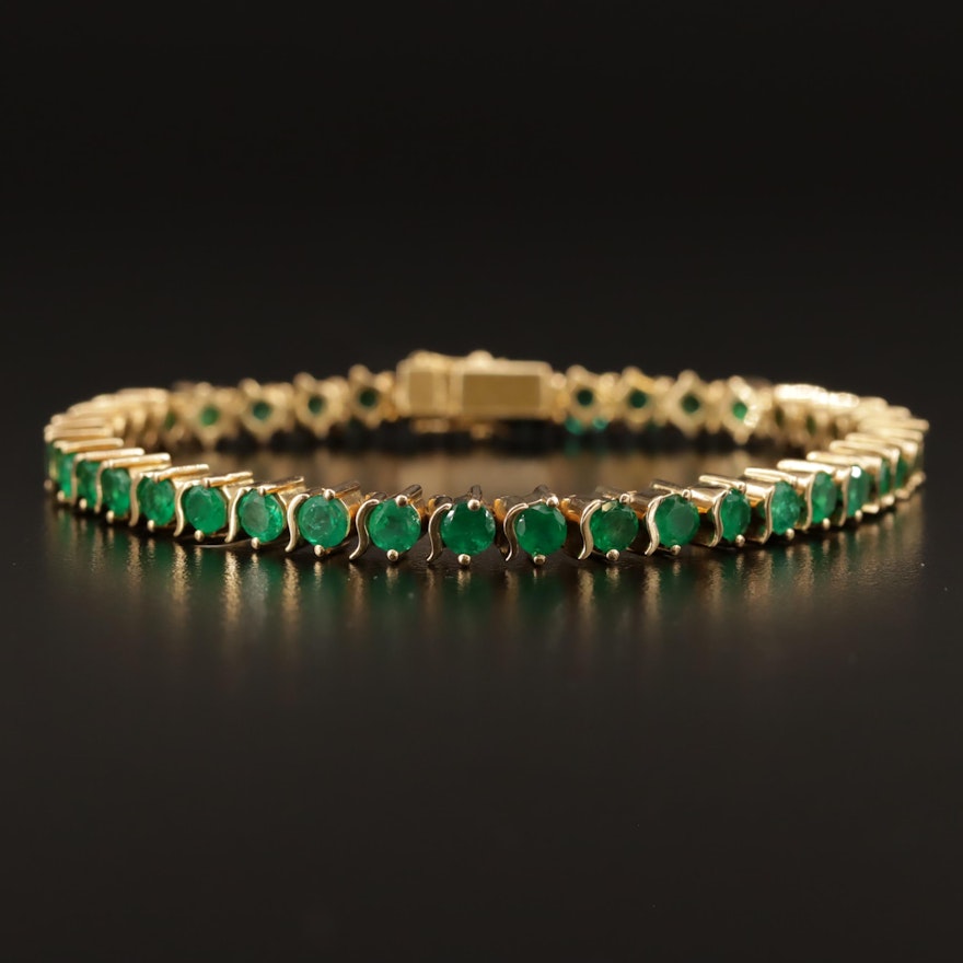 18K Emerald Line Bracelet