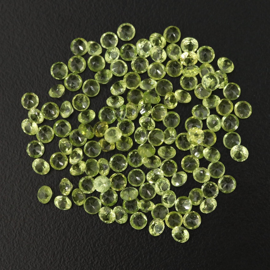 Loose 25.47 CTW Round Faceted Peridots