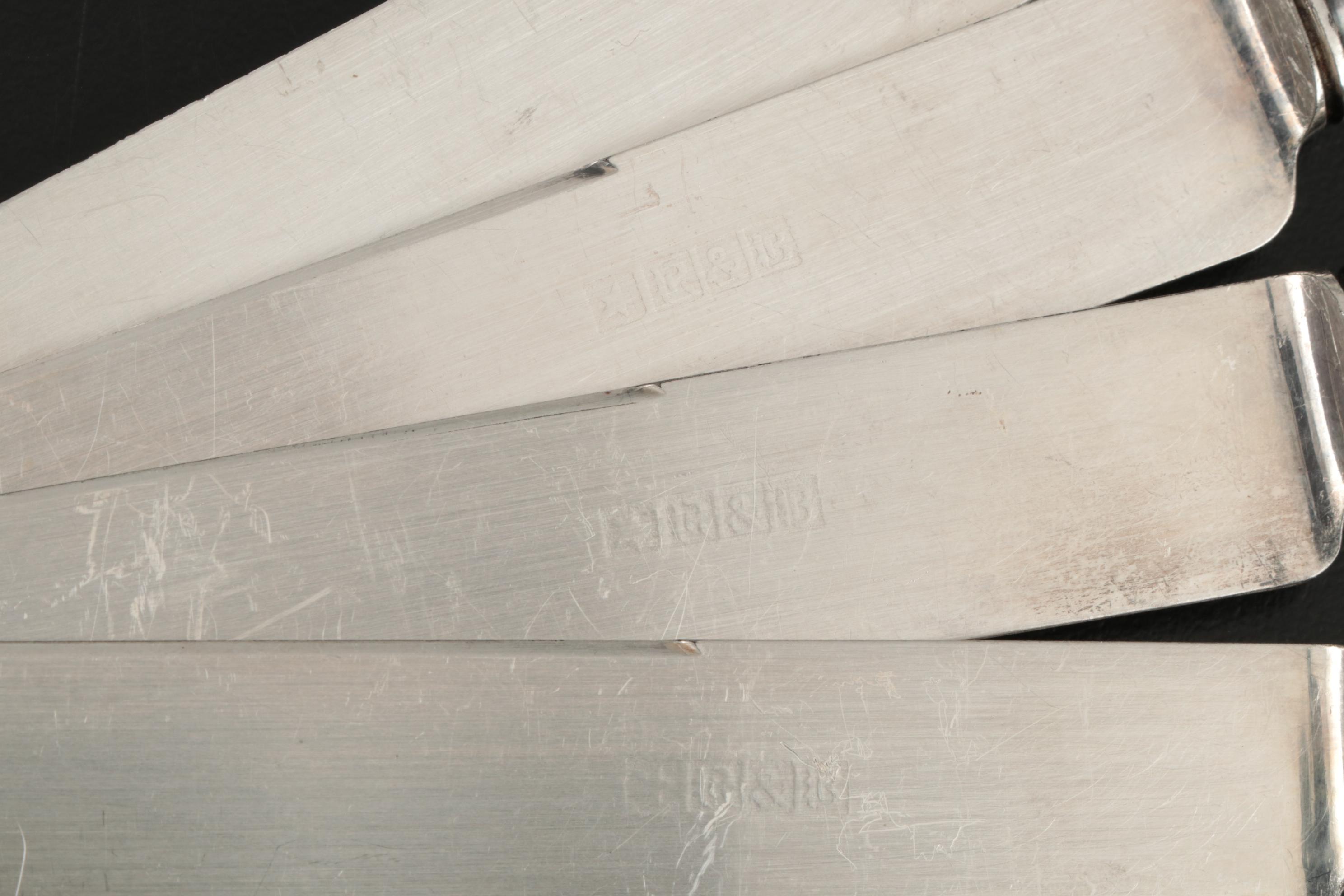 Mother-of-Pearl Handle Flatware with Sterling Silver Bolsters, Late Victorian