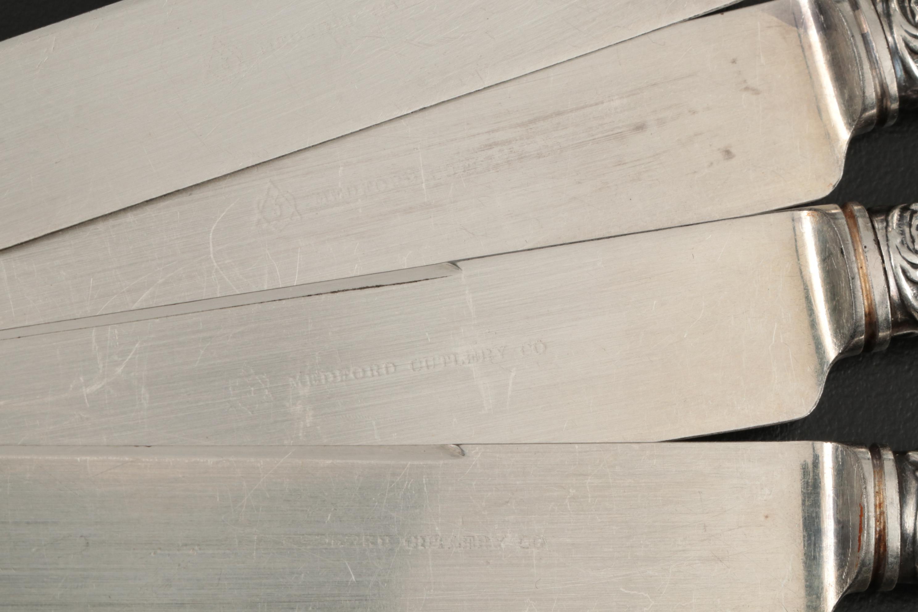 Mother-of-Pearl Handle Flatware with Sterling Silver Bolsters, Late Victorian