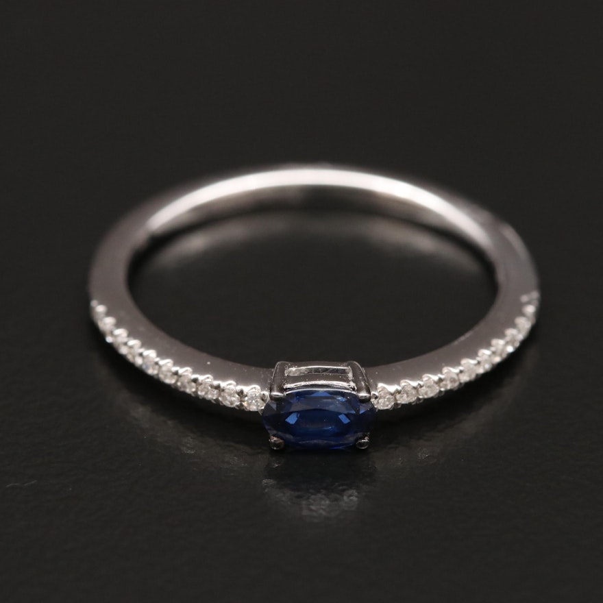 EFFY 14K Sapphire Ring with Diamond Accents