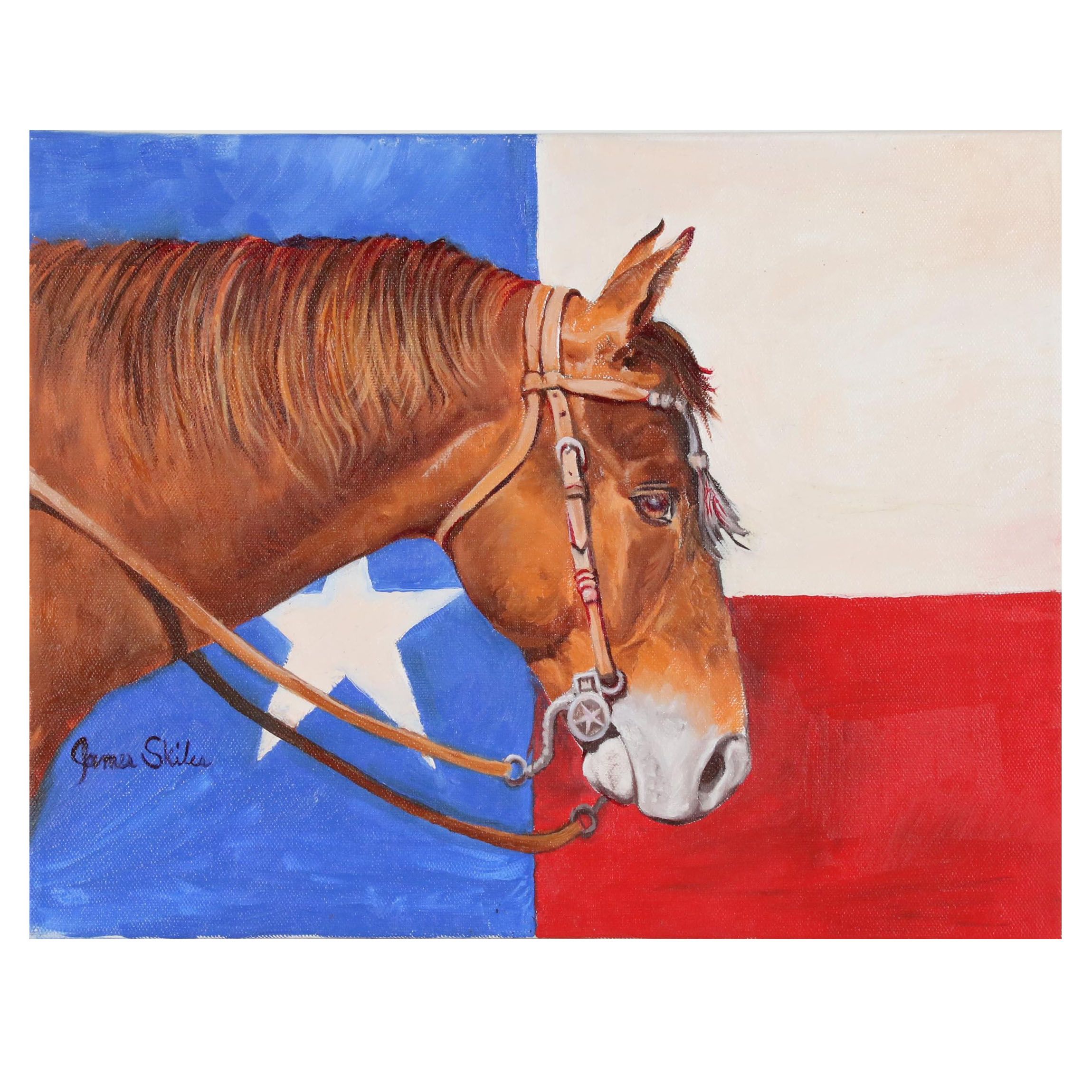 James Skiles Oil Painting "Extra Smooth", 21st Century