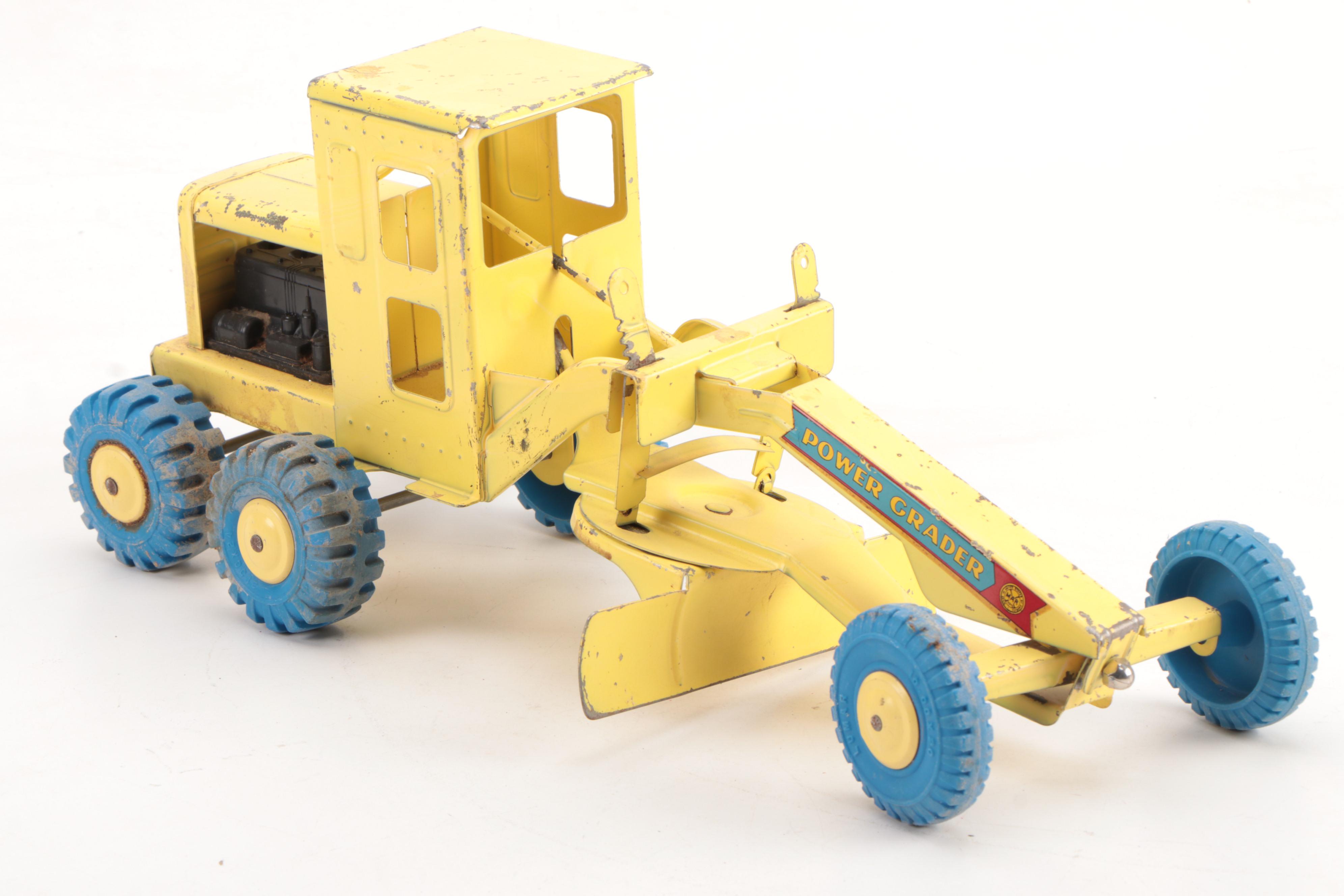 Marx Power Crader and Structo Pressed Steel Package Delivery Truck, Mid-20th C.