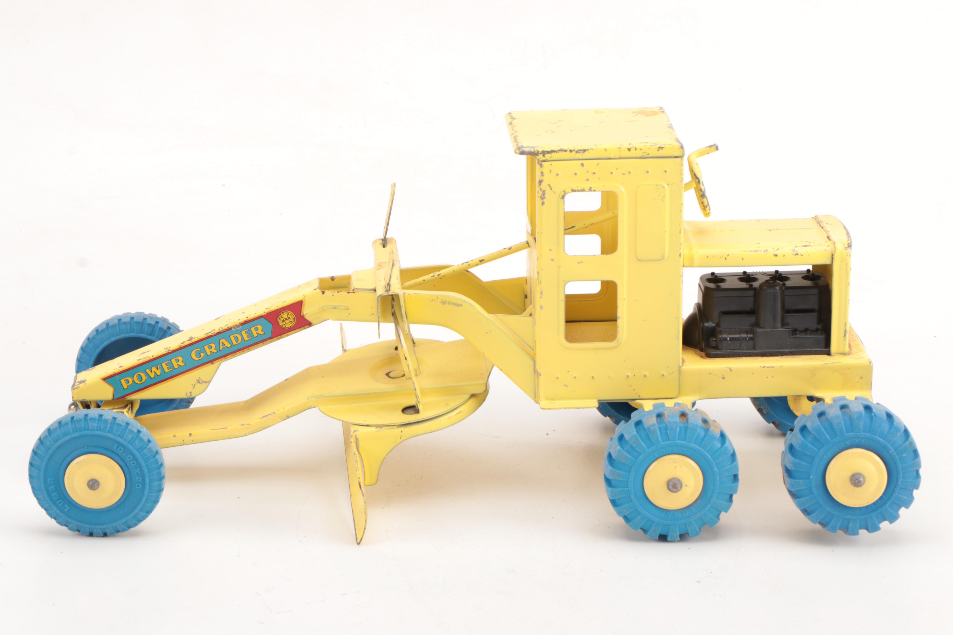 Marx Power Crader and Structo Pressed Steel Package Delivery Truck, Mid-20th C.