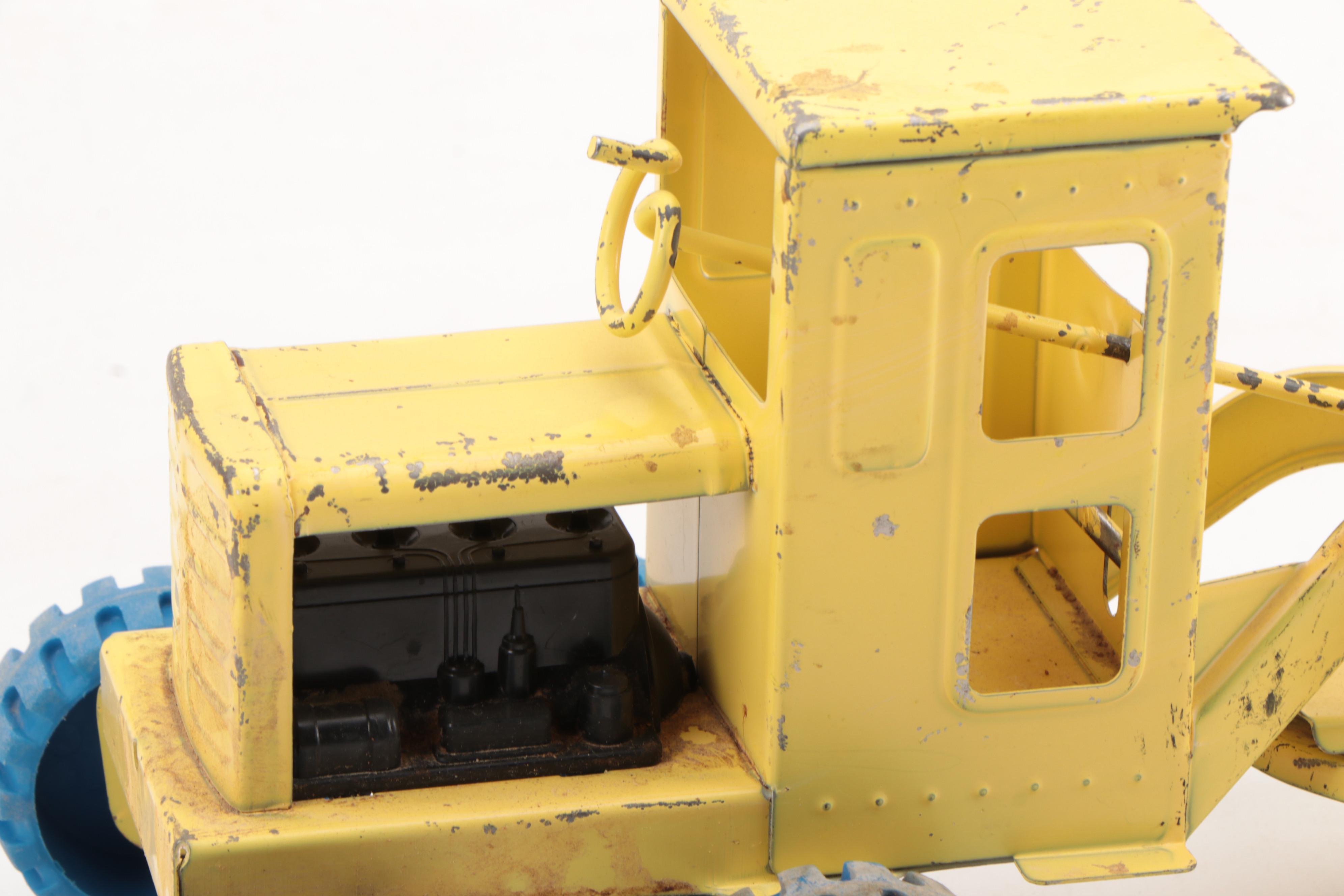 Marx Power Crader and Structo Pressed Steel Package Delivery Truck, Mid-20th C.