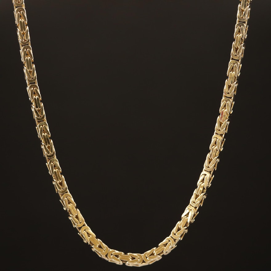 14K Cubic Byzantine Chain Necklace