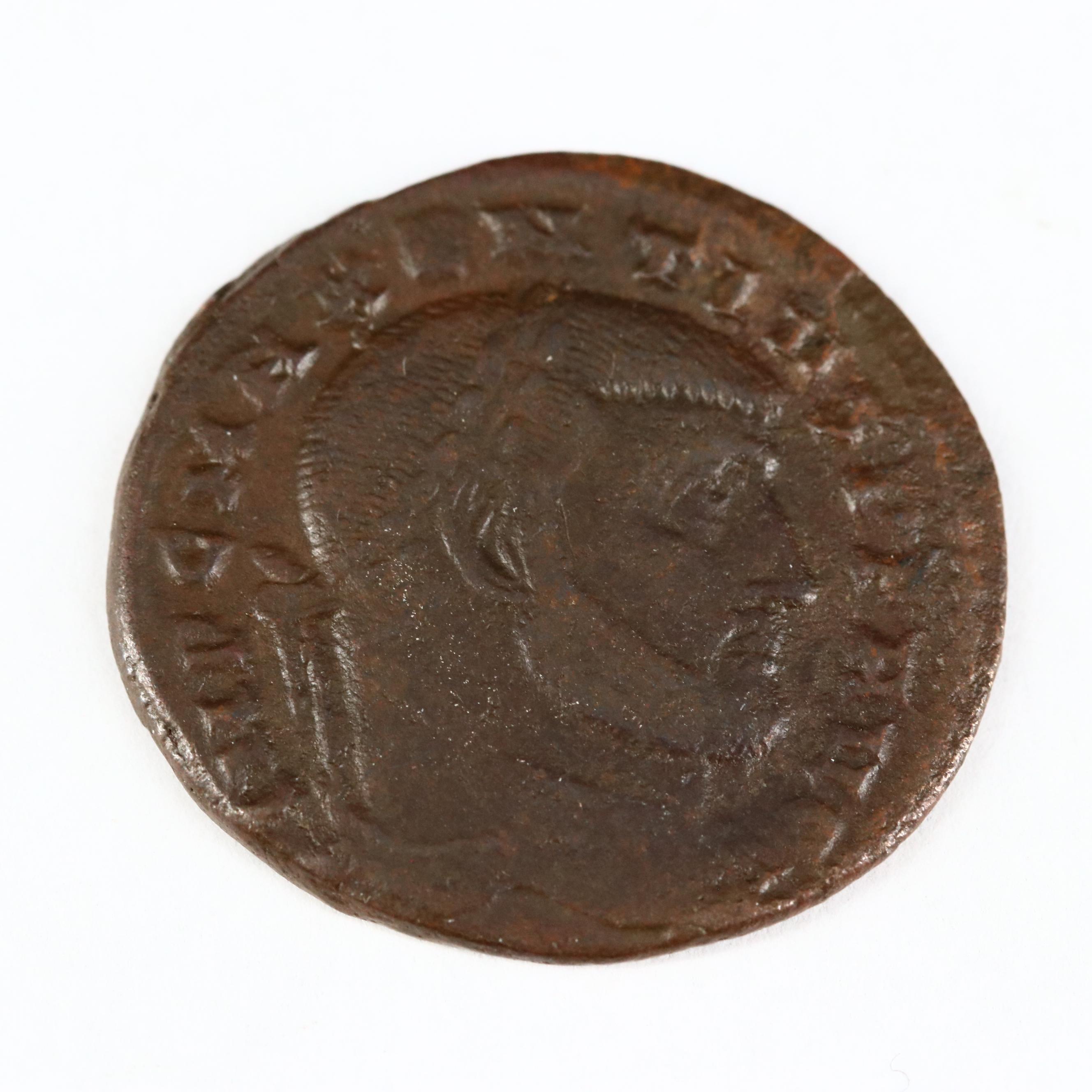 Ancient Roman Imperial AE Follis Coin of Maxentius, ca. 307 A.D.