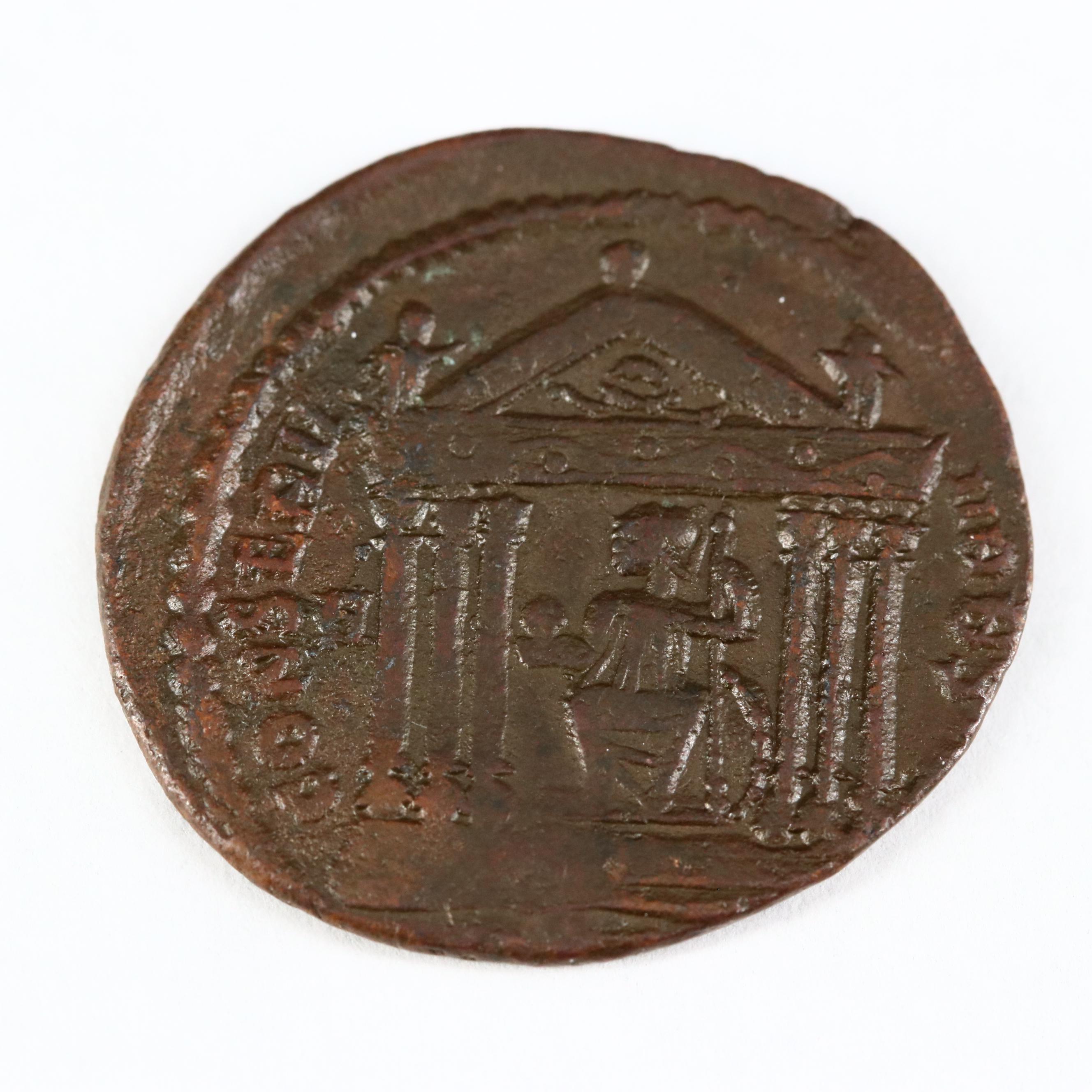 Ancient Roman Imperial AE Follis Coin of Maxentius, ca. 307 A.D.