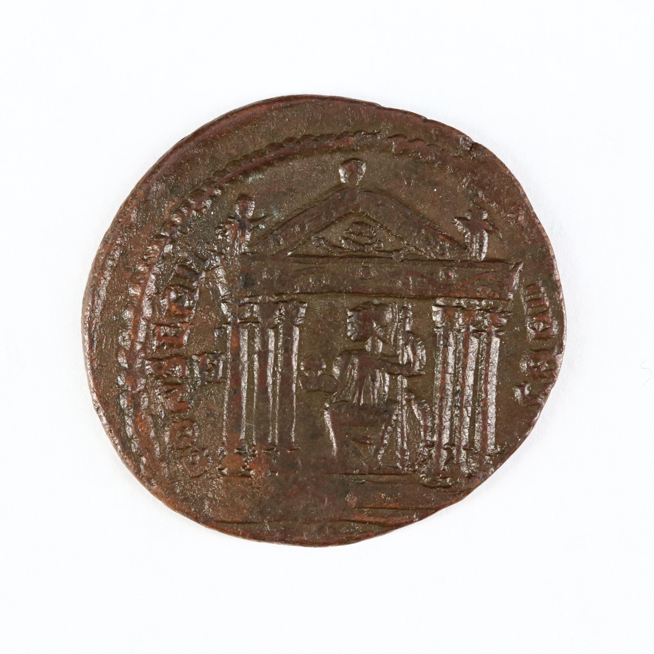 Ancient Roman Imperial AE Follis Coin of Maxentius, ca. 307 A.D.