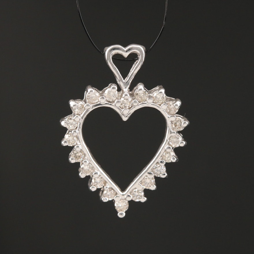 Platinum Diamond Heart Pendant