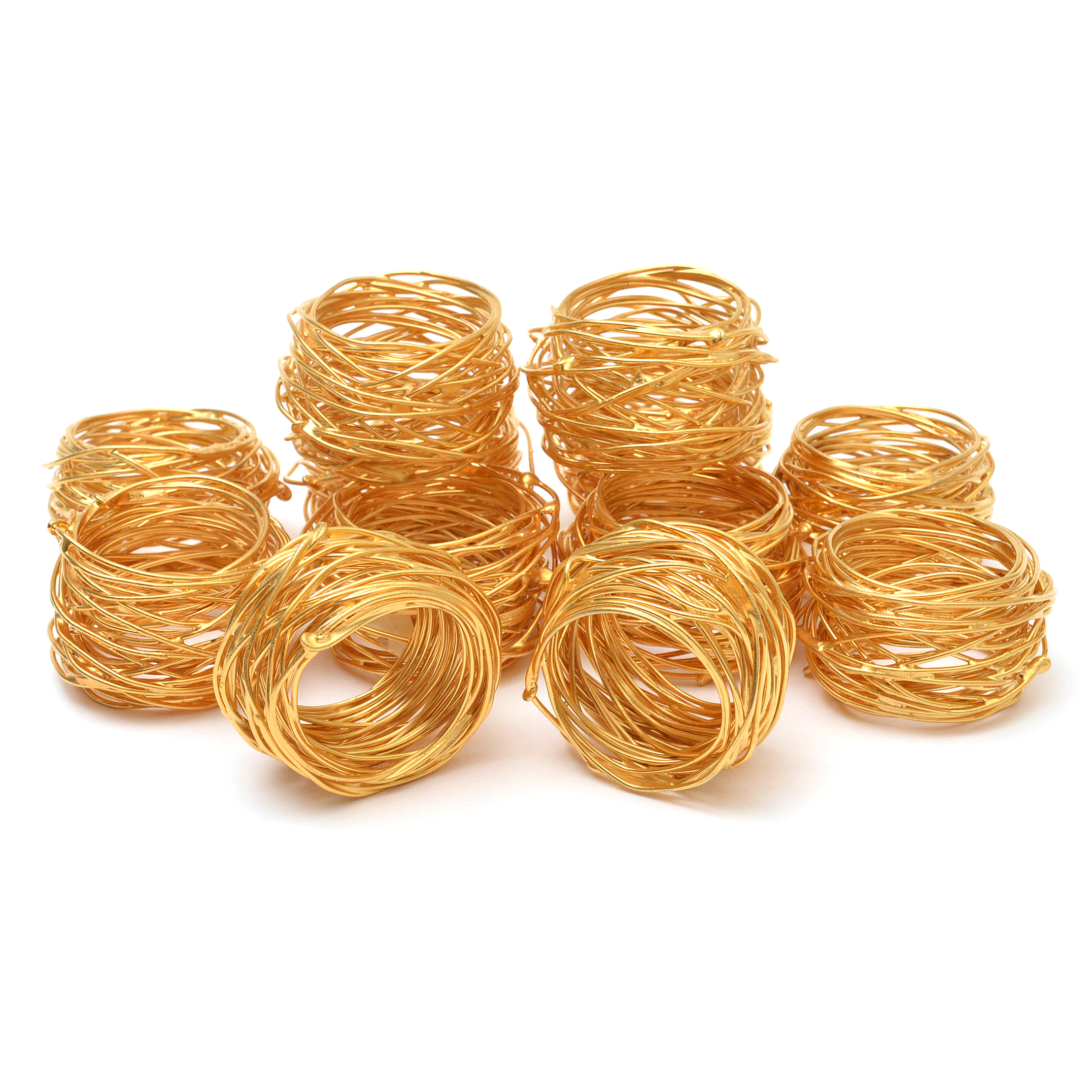 Gold Tone Wrapped Wire Napkin Rings