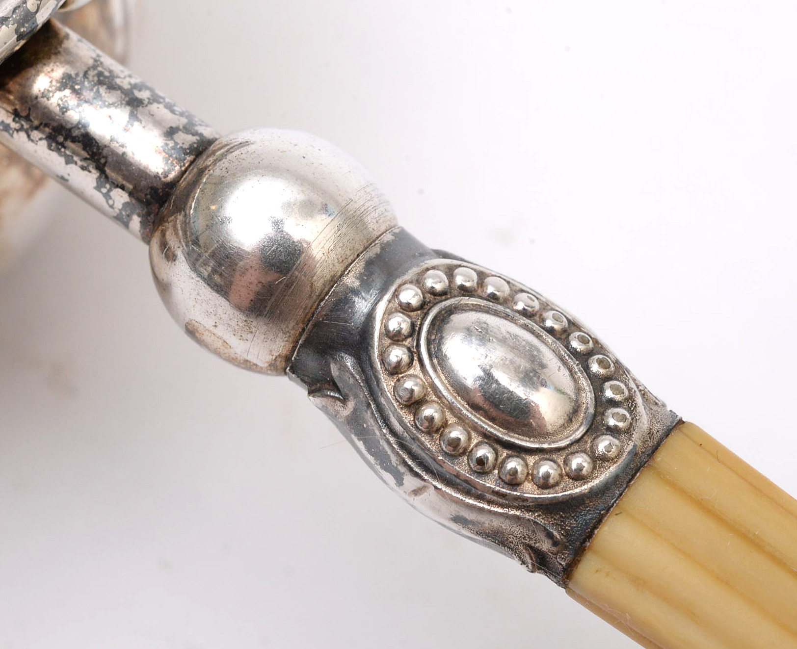 Silver Plate Tea Strainer with Resin Handle, Early to Mid 20th Century