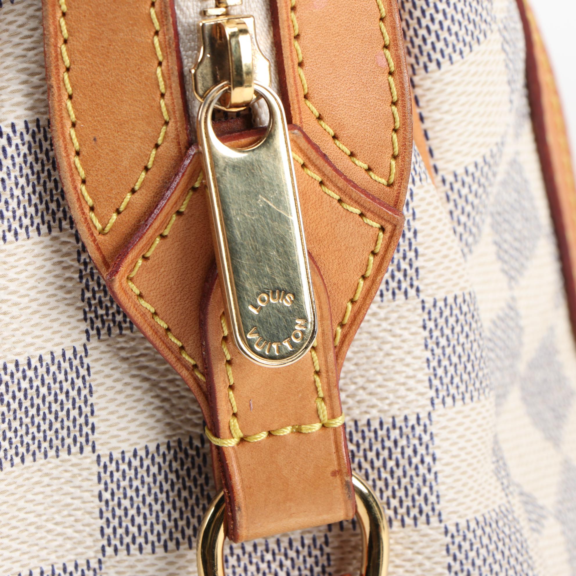 Louis Vuitton Stresa PM Bag in Damier Azur Canvas and Vachetta Leather