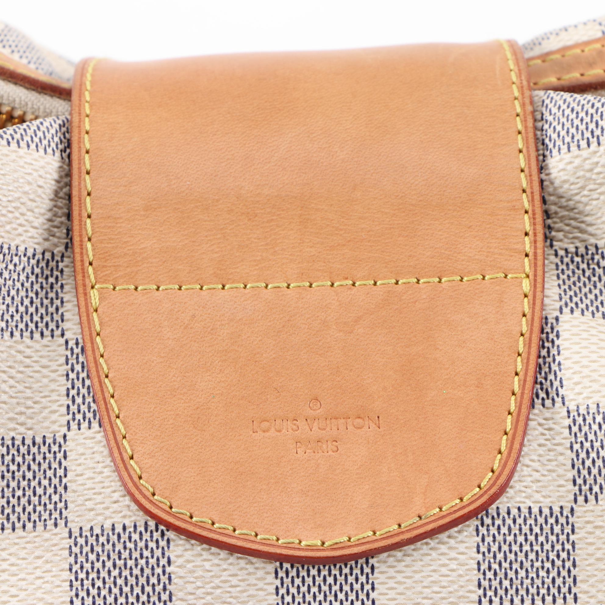 Louis Vuitton Stresa PM Bag in Damier Azur Canvas and Vachetta Leather