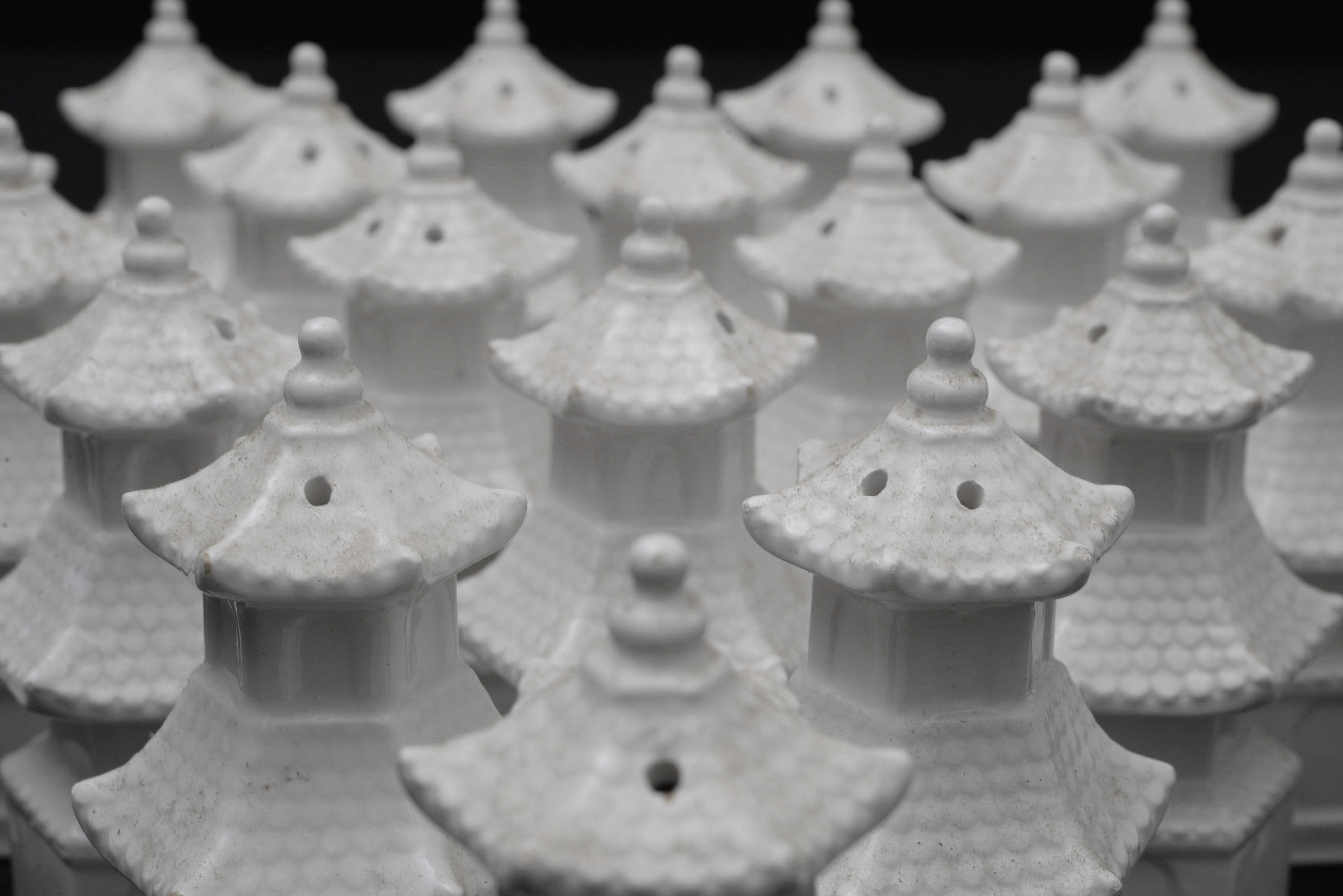 Ceramic Pagoda-Shaped Salt and Pepper Shakers