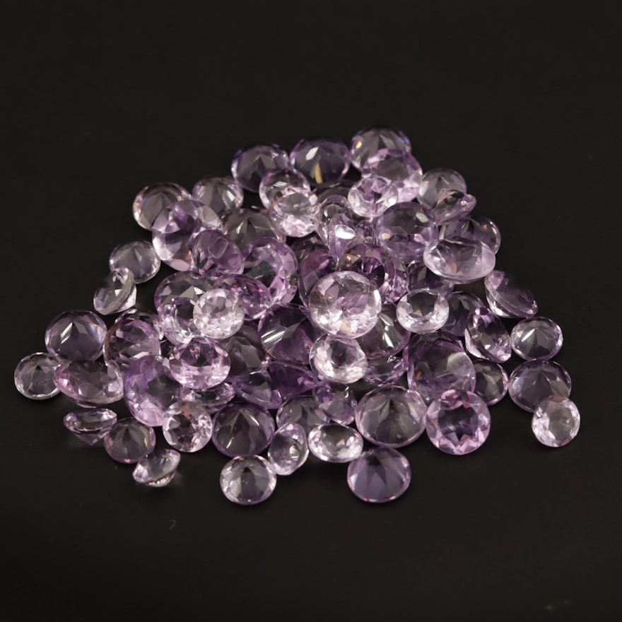 Loose 50.34 CTW Round Faceted Ametysts