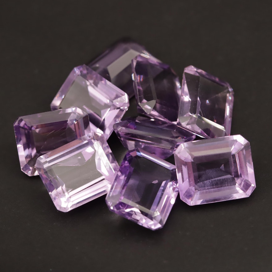 Loose 44.62 CTW Emerald Cut Amethysts