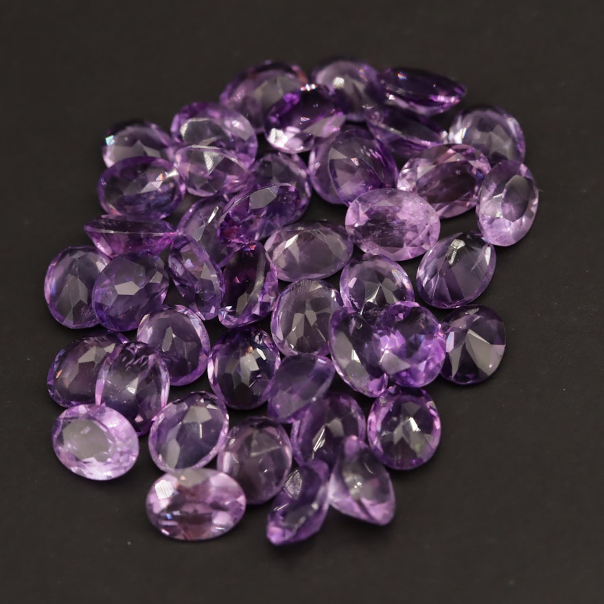 Loose 45.25 CTW Oval Faceted Amethysts