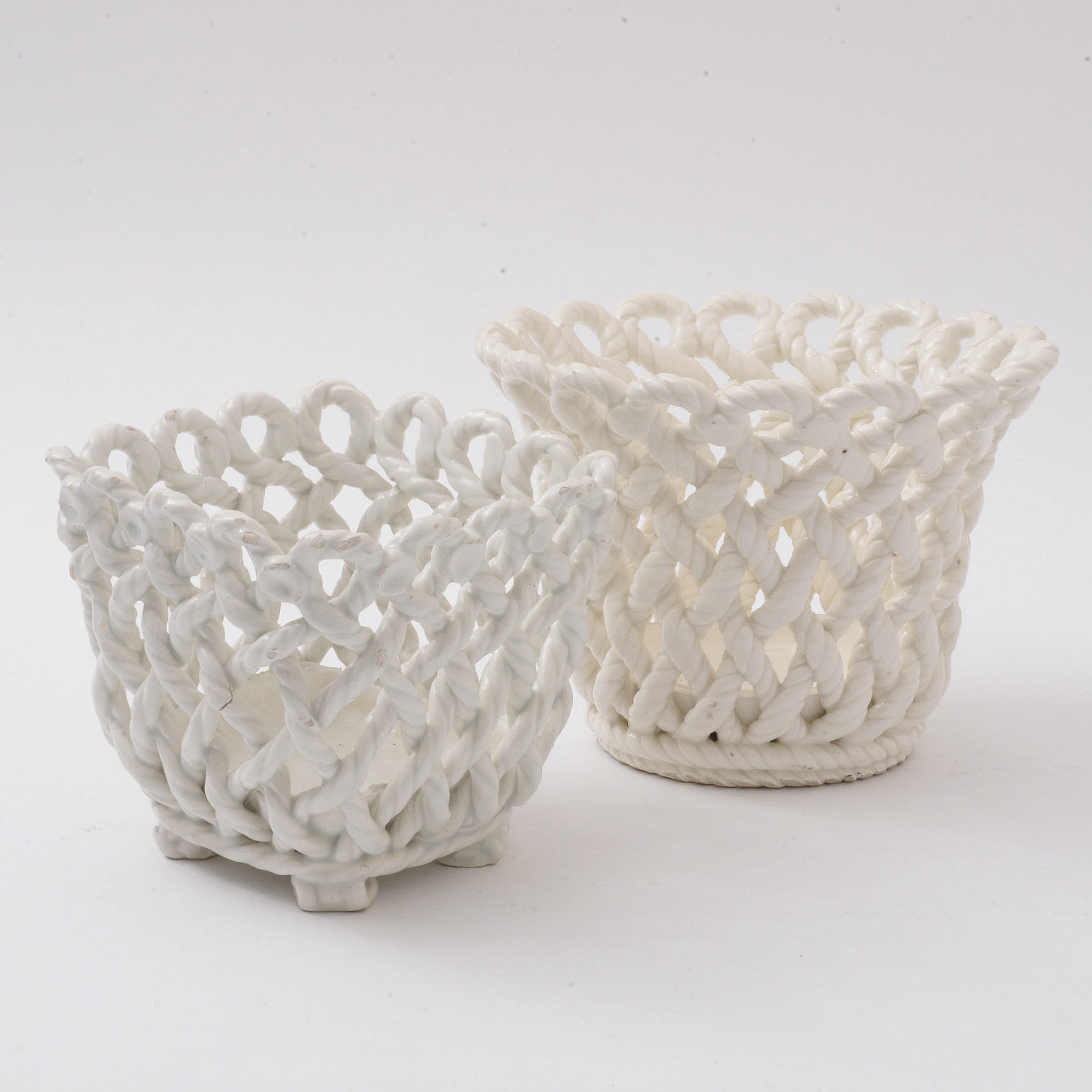 Ceramic Rope Basket Cachepots