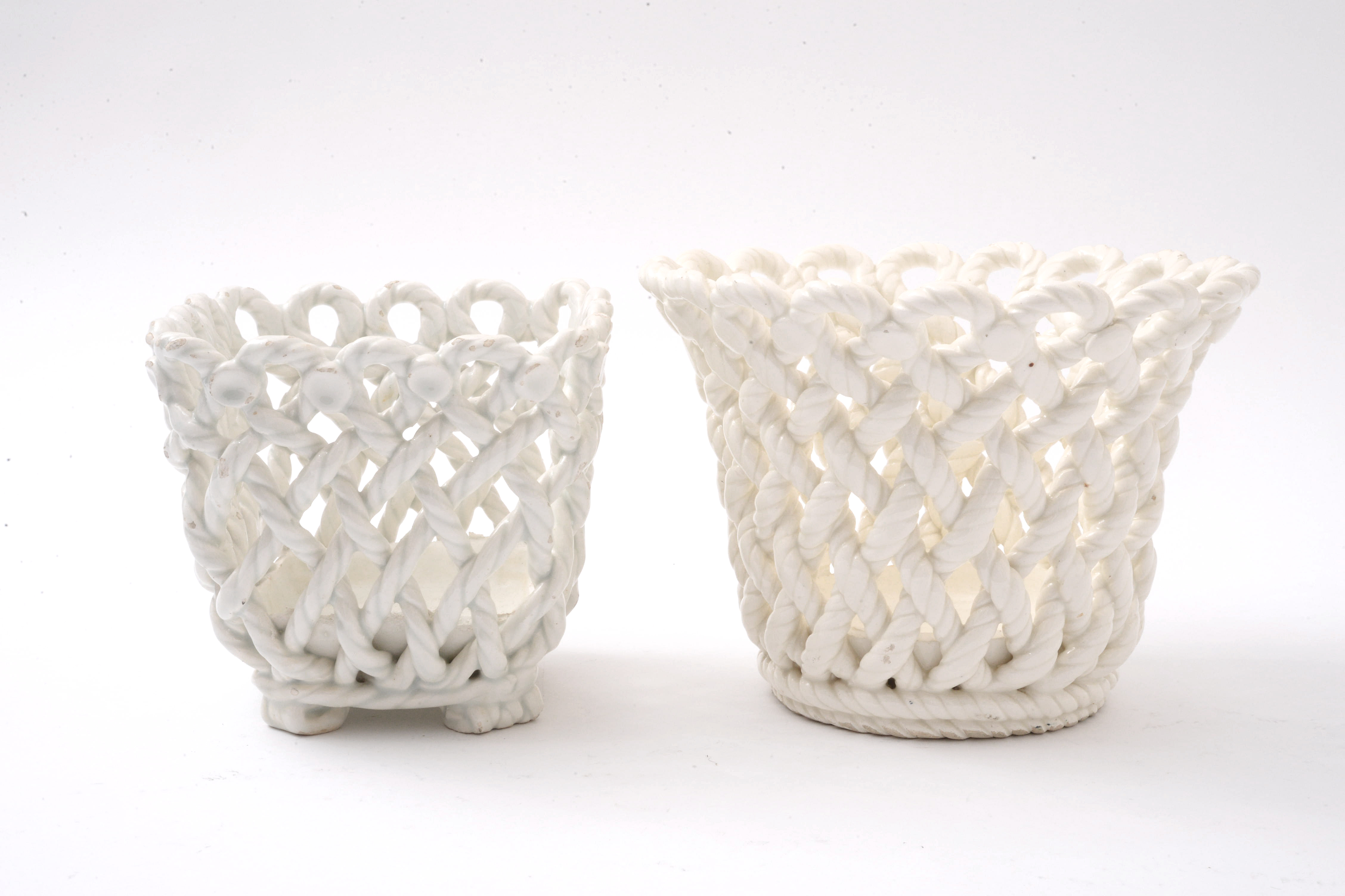 Ceramic Rope Basket Cachepots