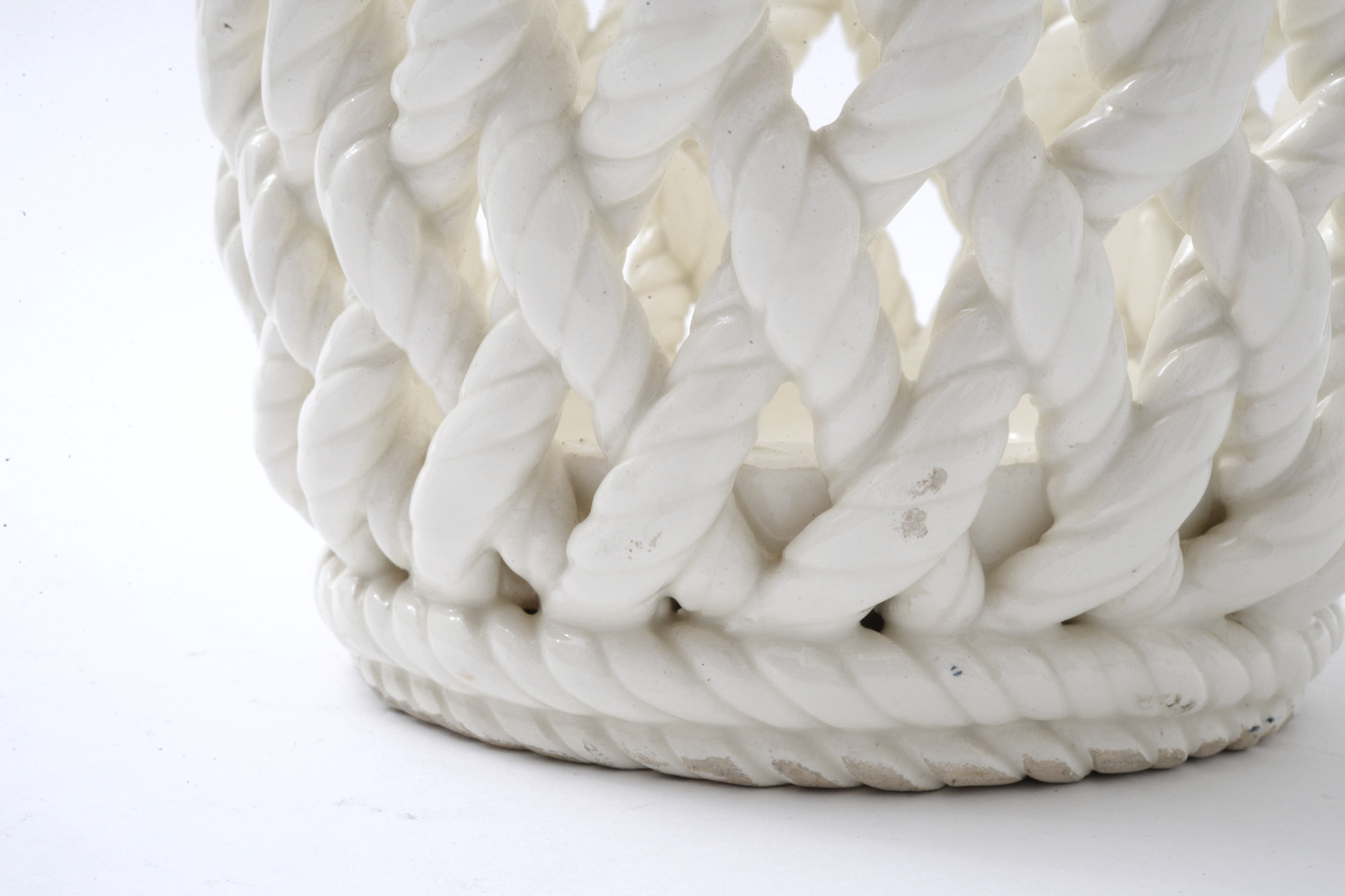 Ceramic Rope Basket Cachepots