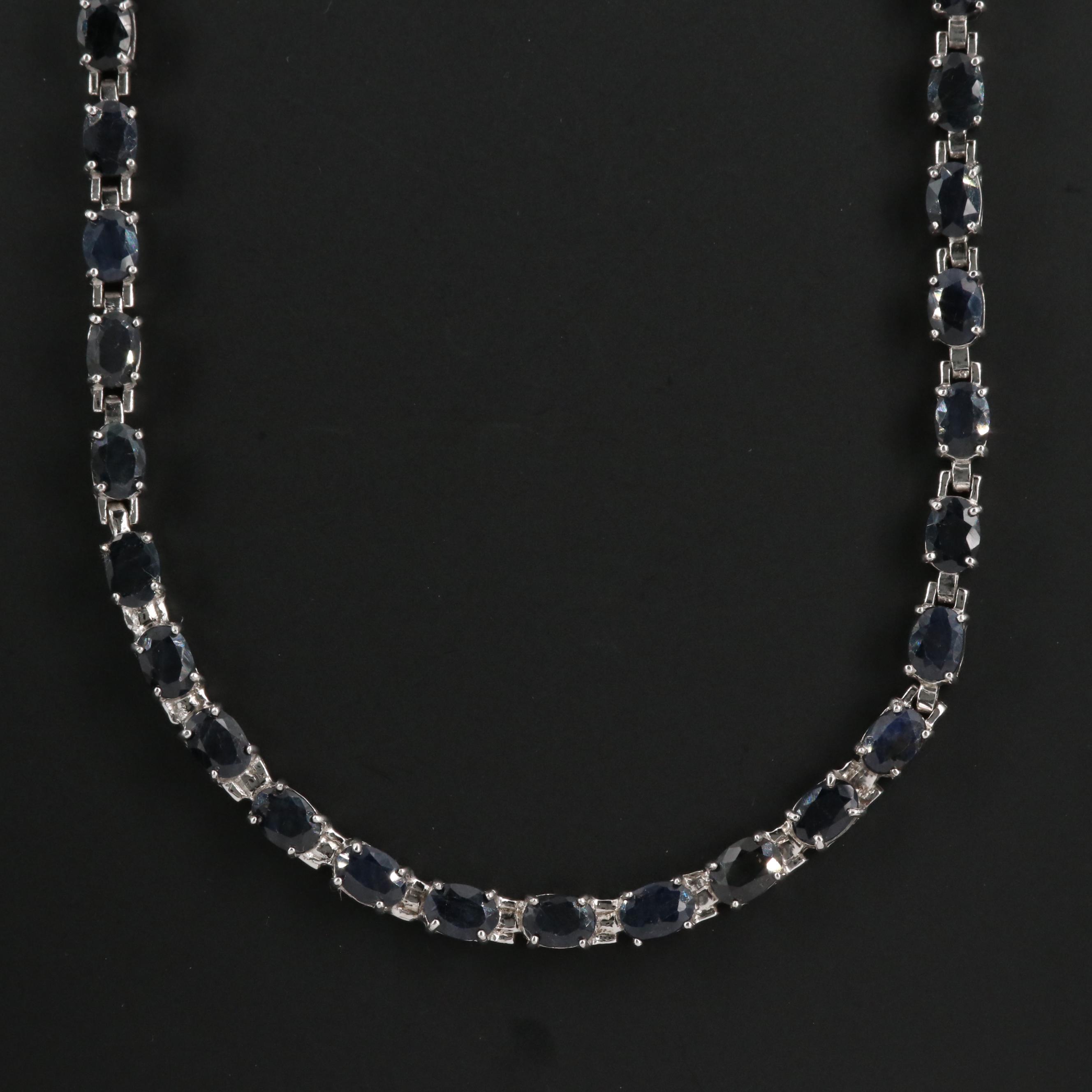 Sterling Silver Sapphire Necklace