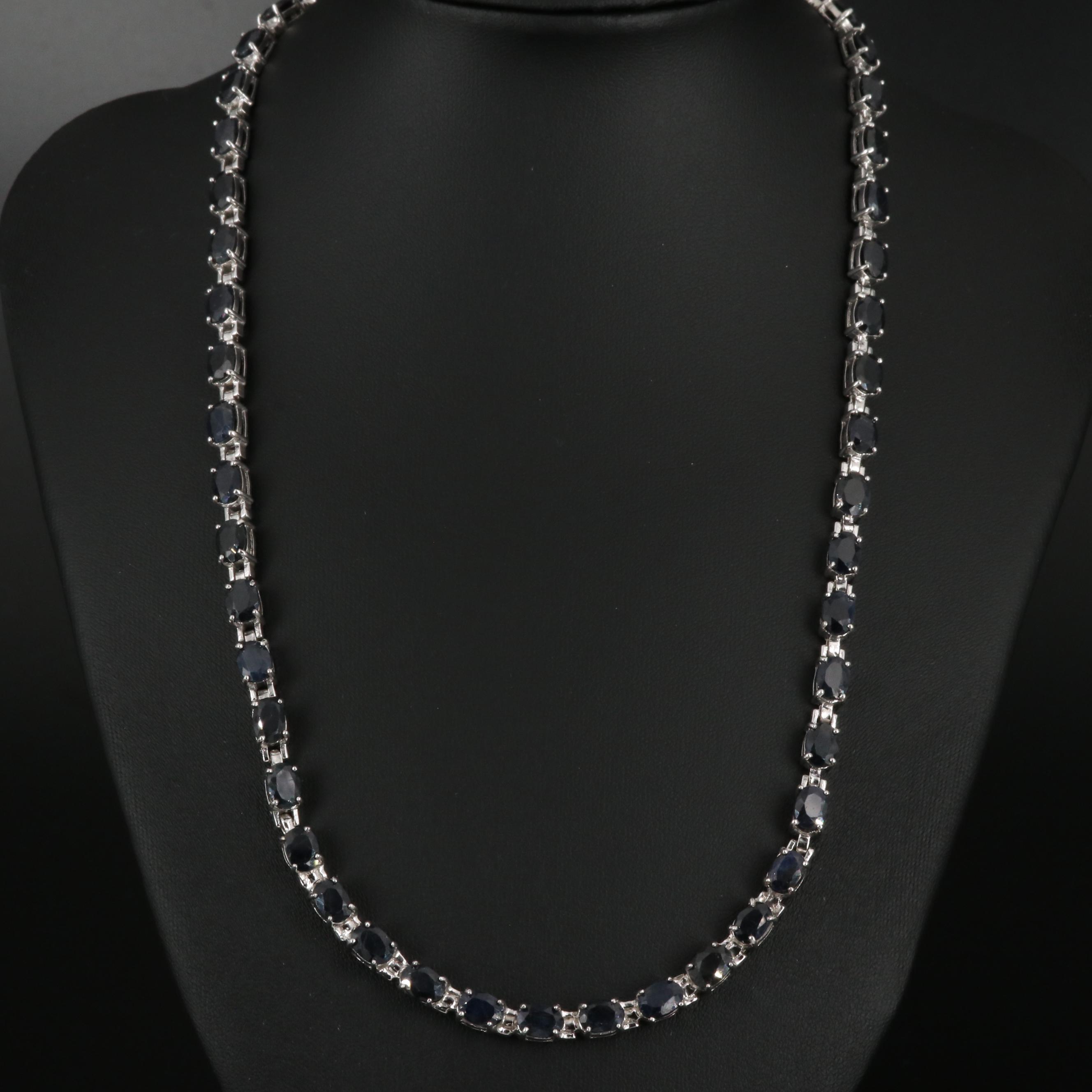 Sterling Silver Sapphire Necklace
