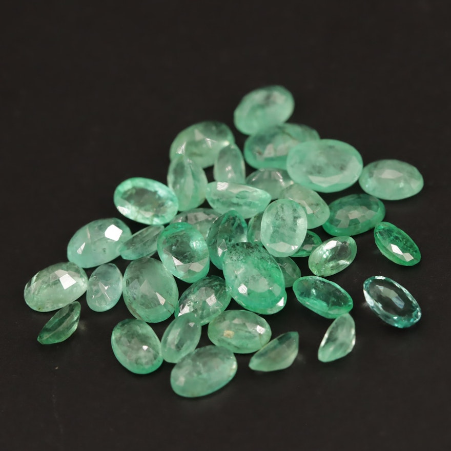 Loose 15.46 CTW Oval Faceted Emeralds