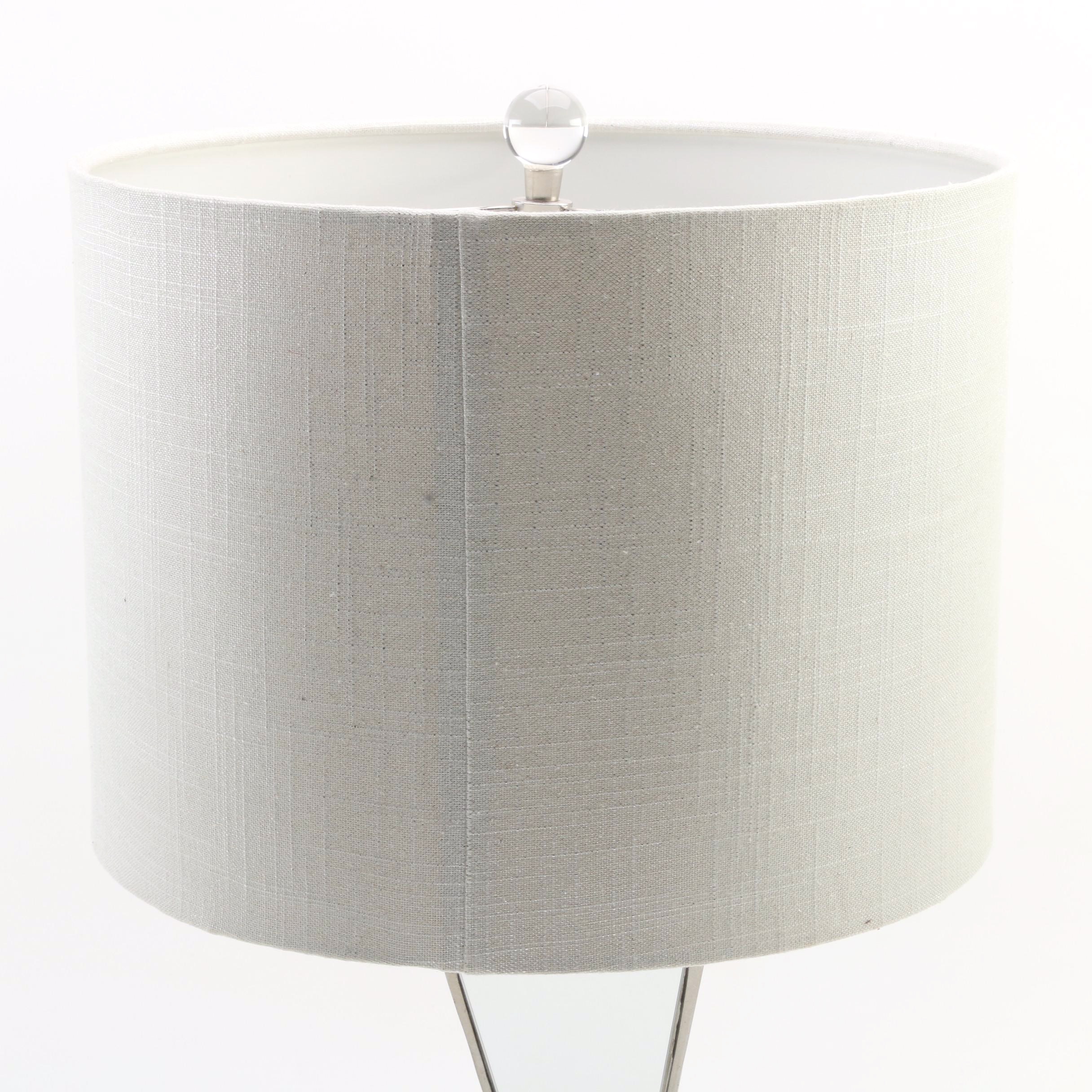 Pier 1 "Hayworth" Mirrored Table Lamp with Fabric Shade