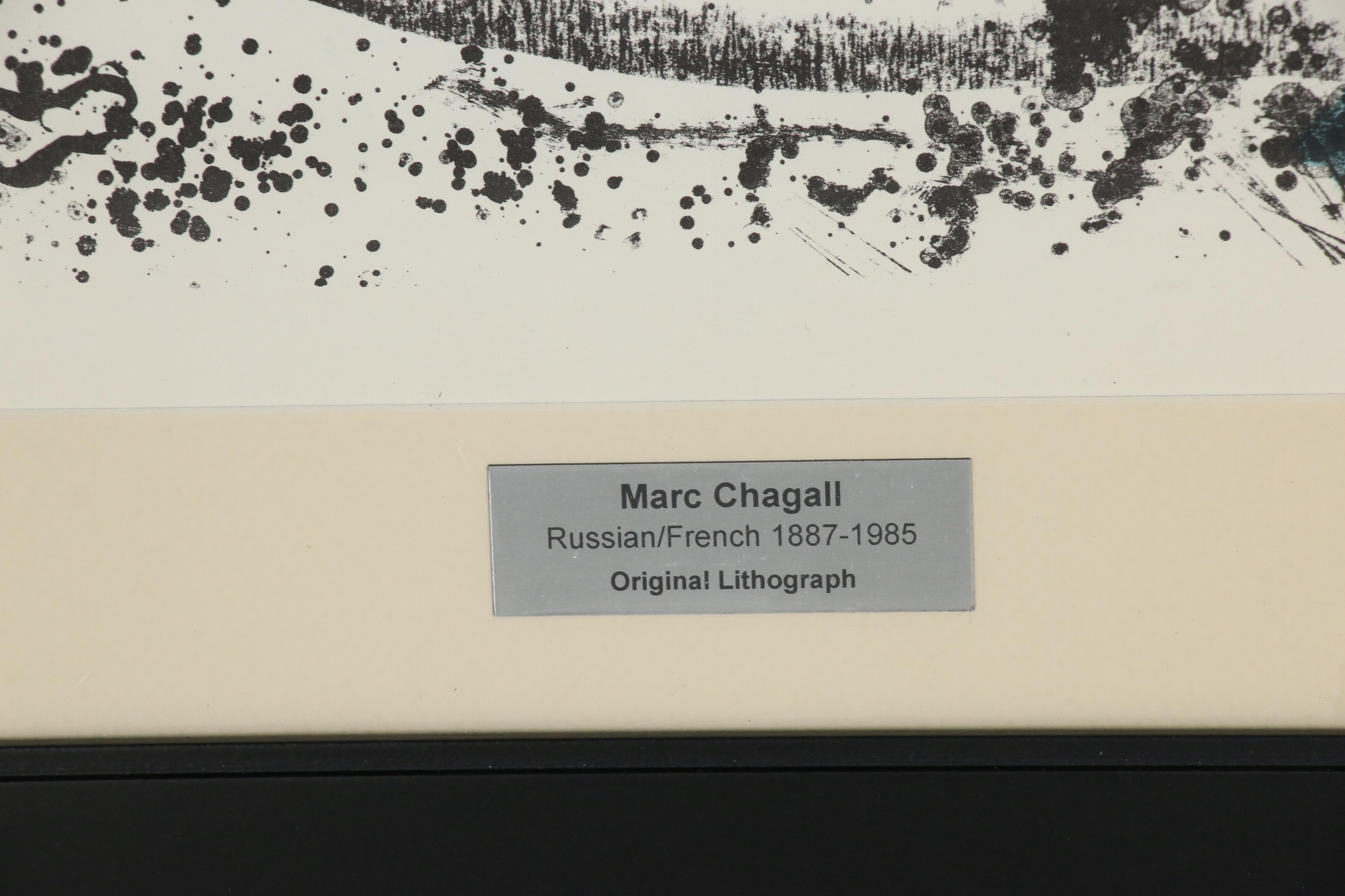 Marc Chagall Double-Page Lithograph for "Derrière le Miroir", 1969