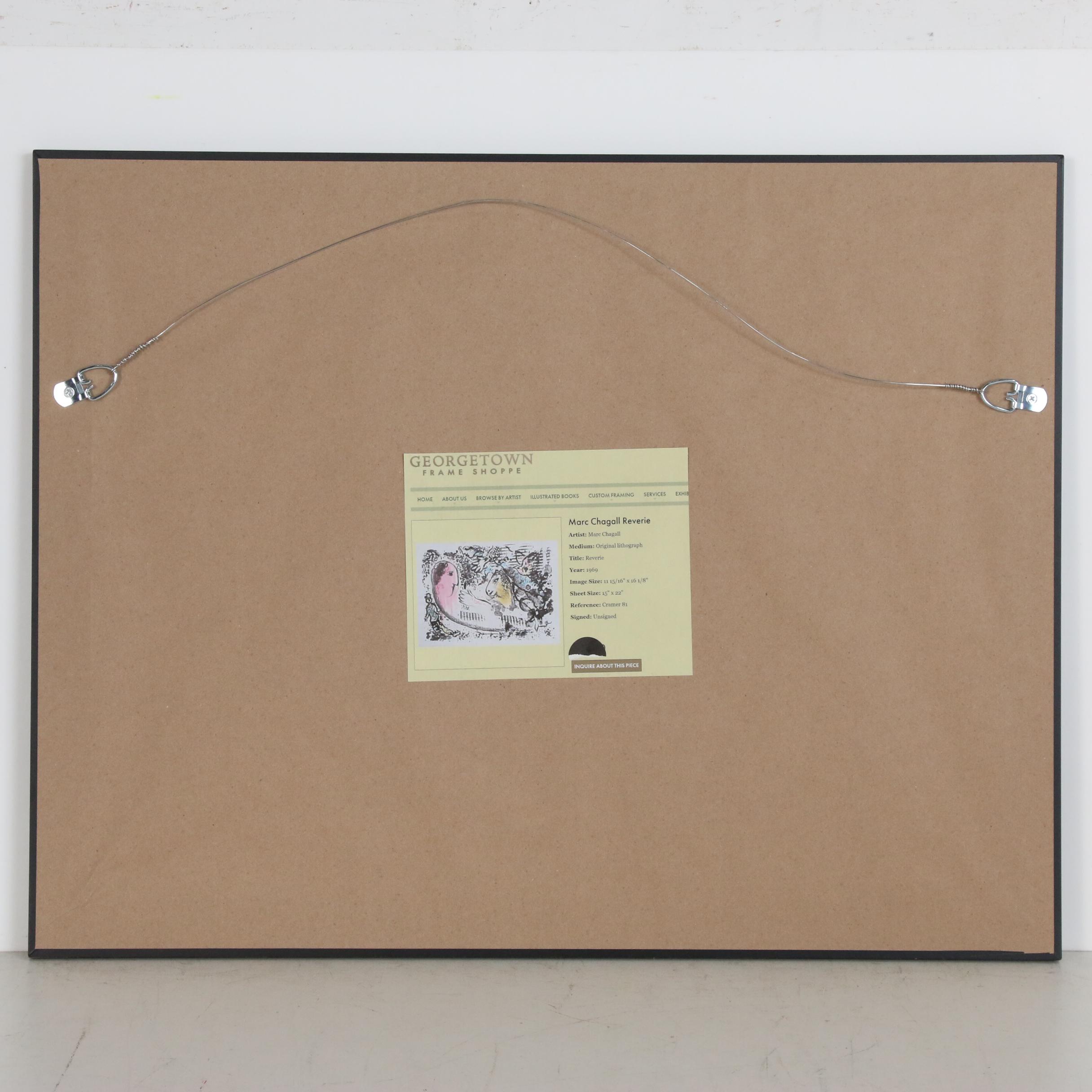 Marc Chagall Double-Page Lithograph for "Derrière le Miroir", 1969