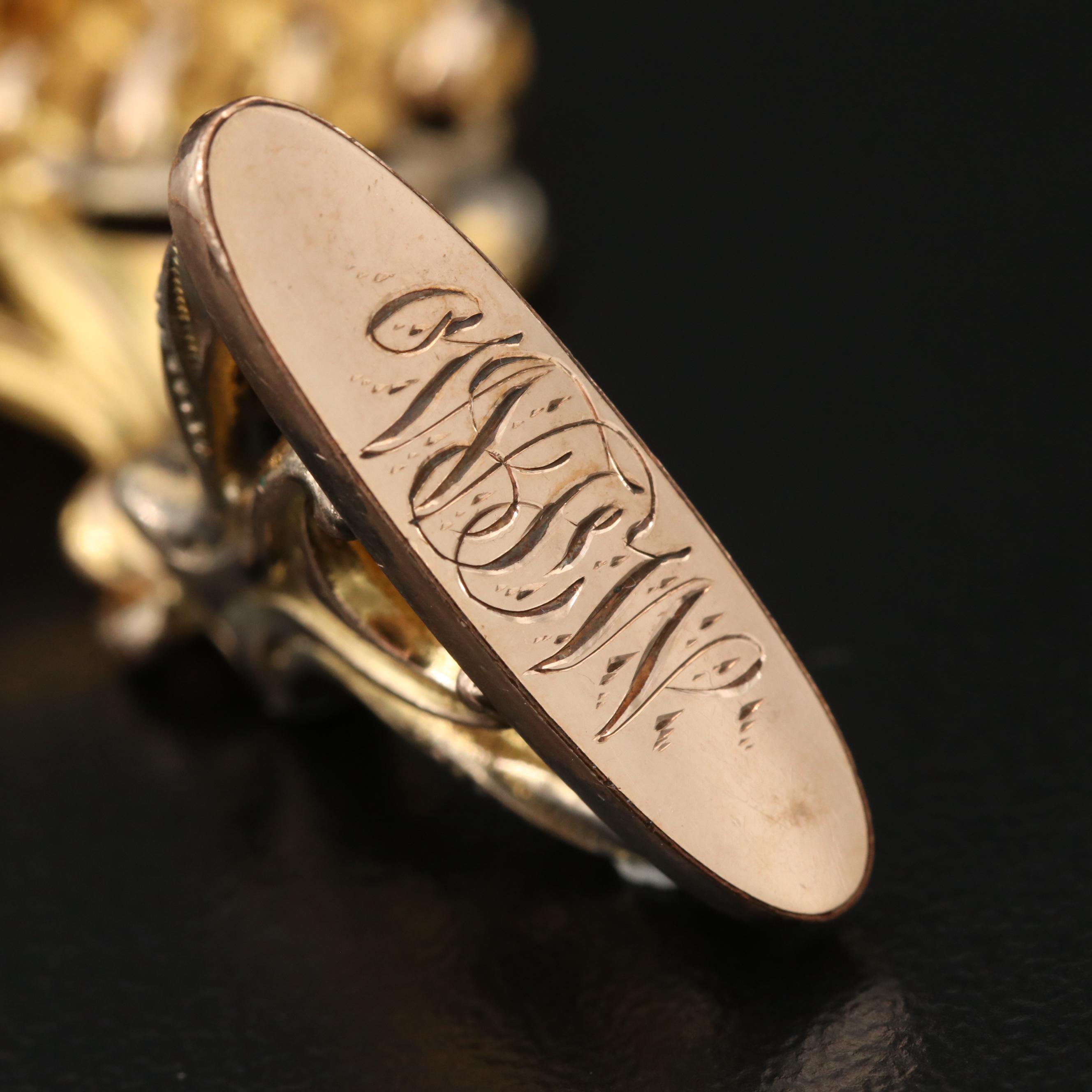 Victorian Watch Fob Chain with Signet Stamp Seal Featuring DF Briggs Co