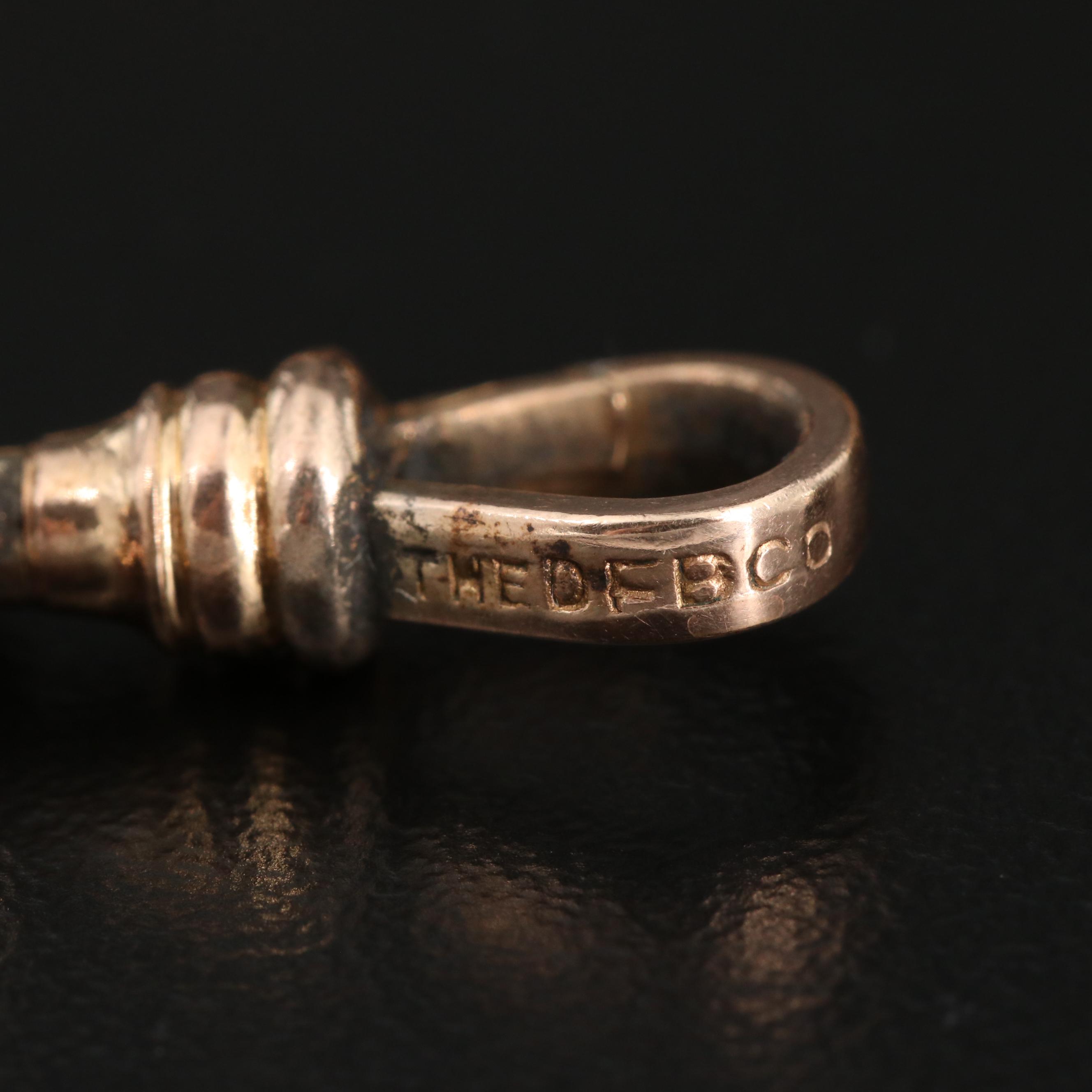 Victorian Watch Fob Chain with Signet Stamp Seal Featuring DF Briggs Co