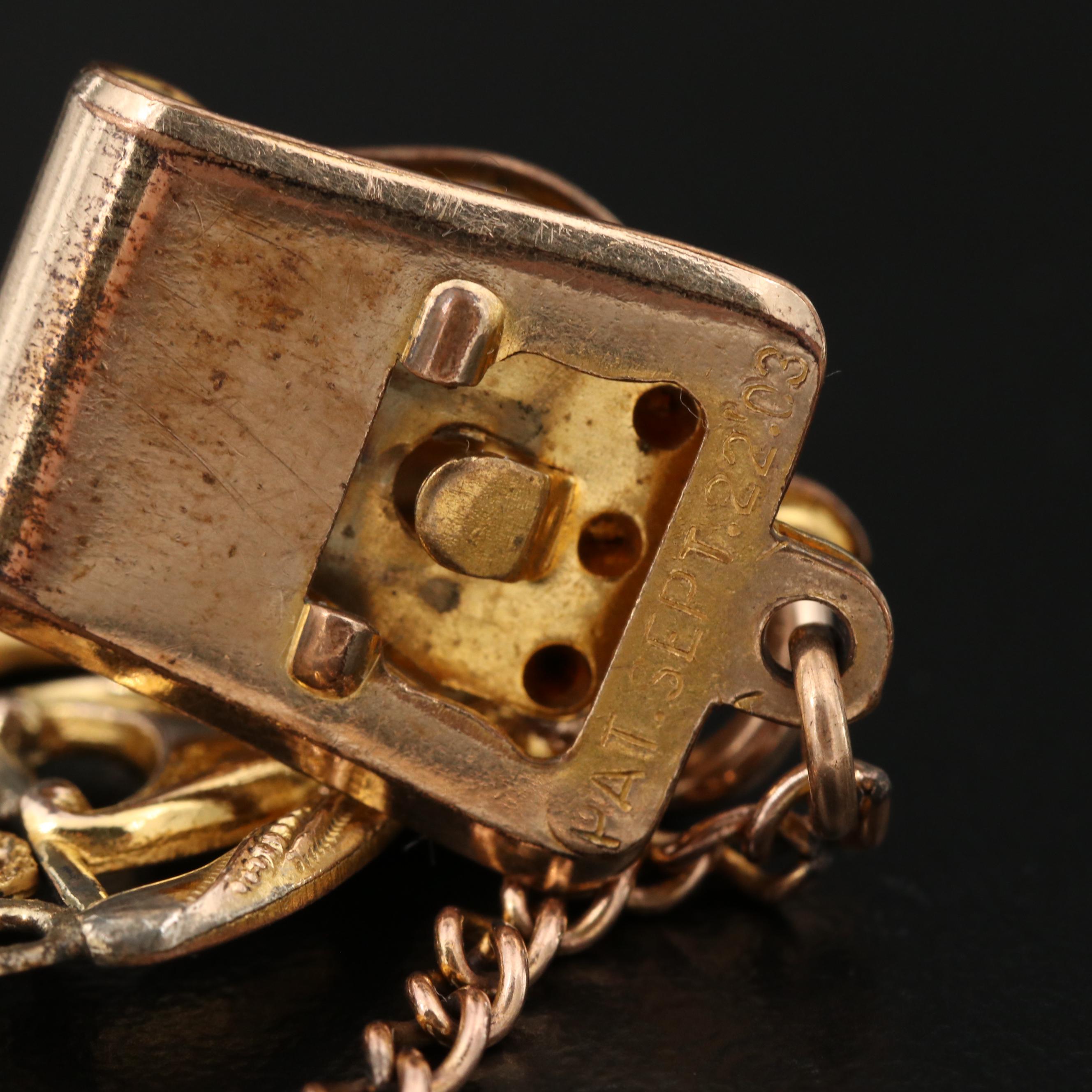 Victorian Watch Fob Chain with Signet Stamp Seal Featuring DF Briggs Co