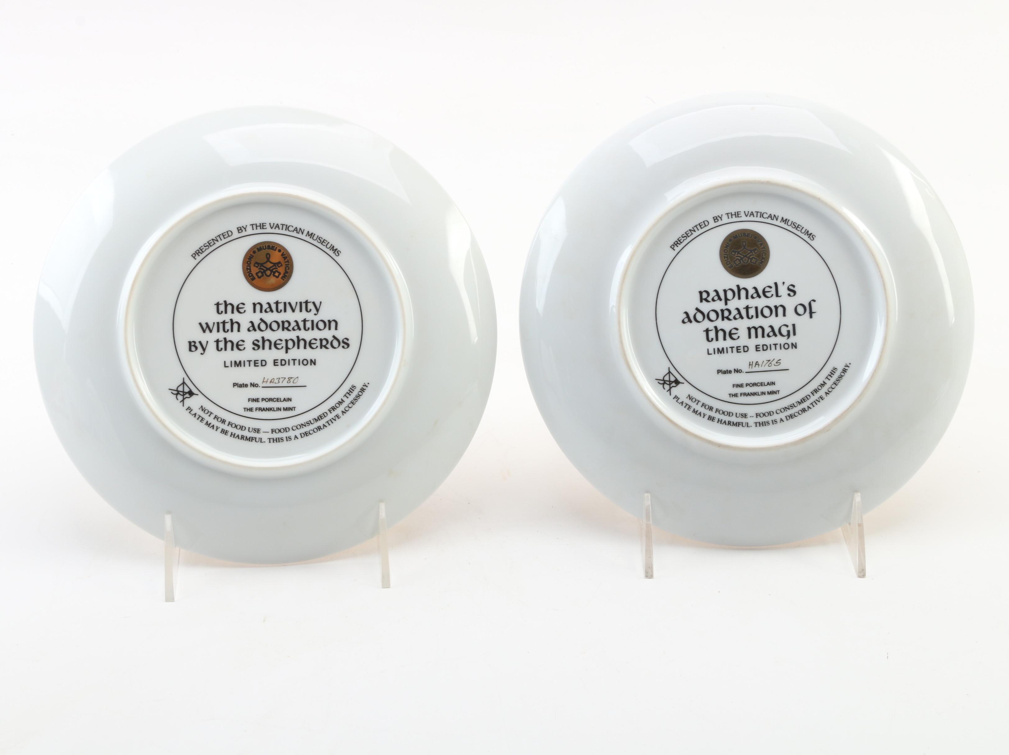 The Franklin Mint Vatican Museums Encrusted Porcelain Collector Plates