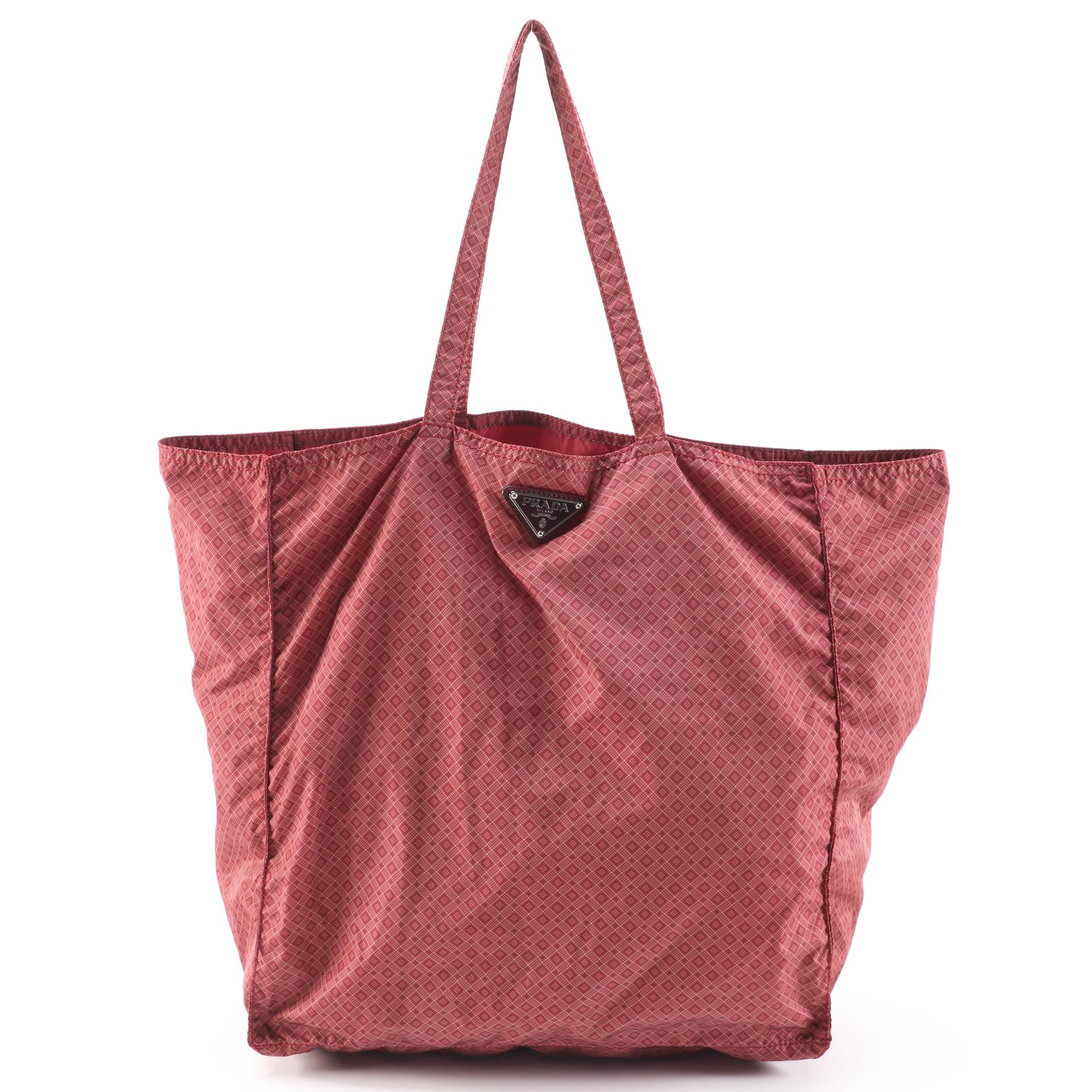 Prada Printed Nylon Foldaway Tote
