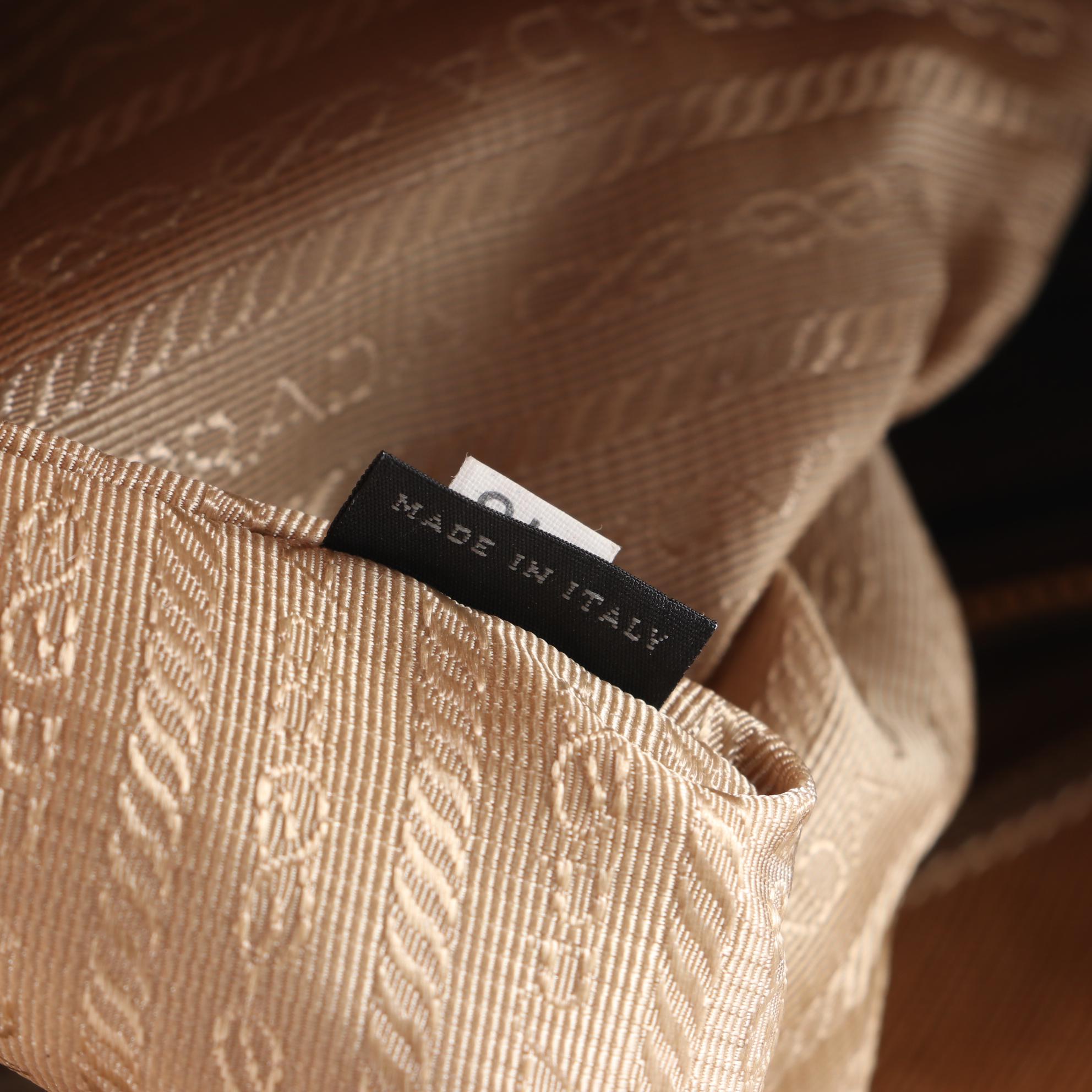 Prada Saffiano Leather Handbag in Cinnamon with Contrast Stitching