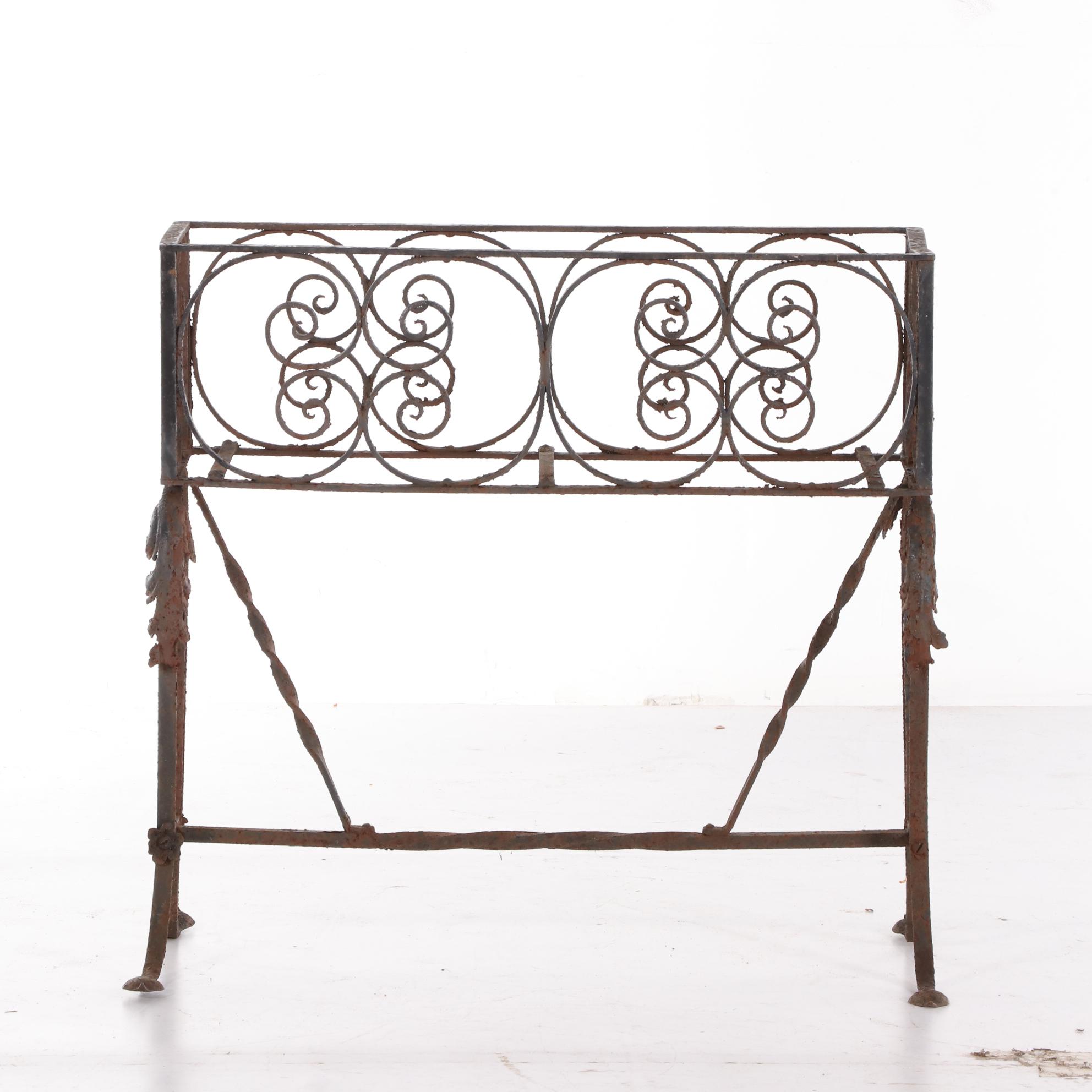 Scrolled Wrought Iron Patio Planter Stand