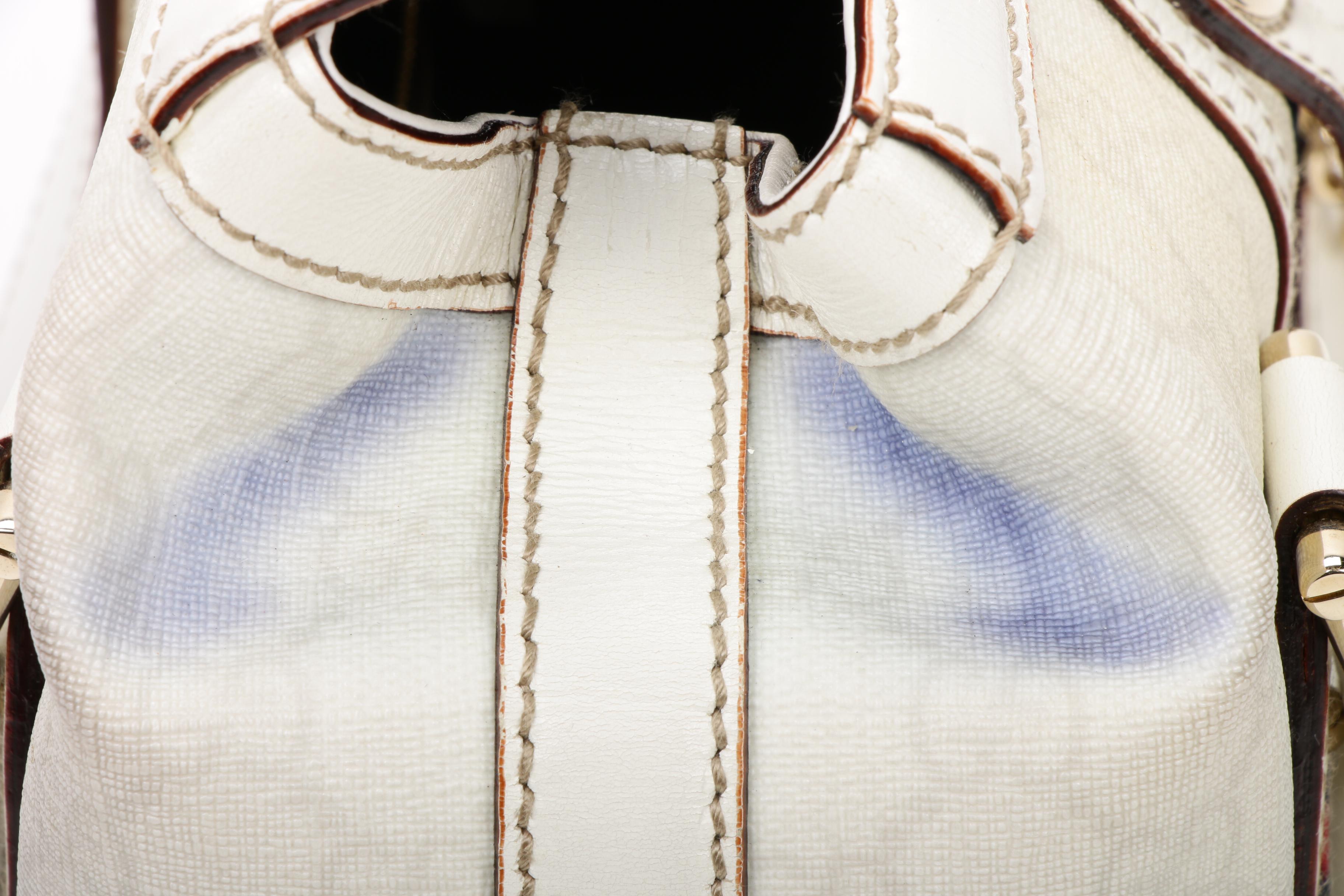 Gucci GG Coated Canvas and White Leather Web Stripe Doctor's Bag