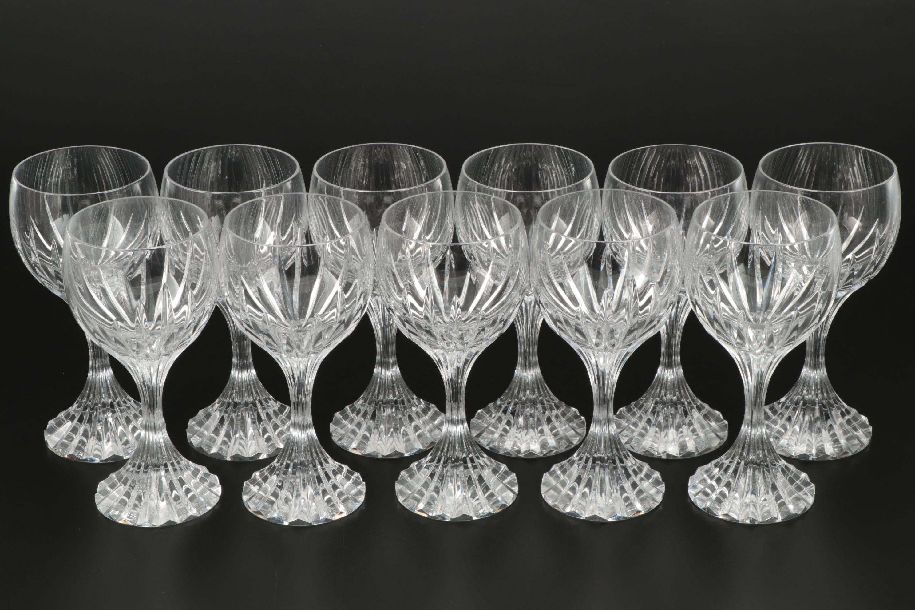 Baccarat "Massena" Crystal Water Goblets, Late 20th Century