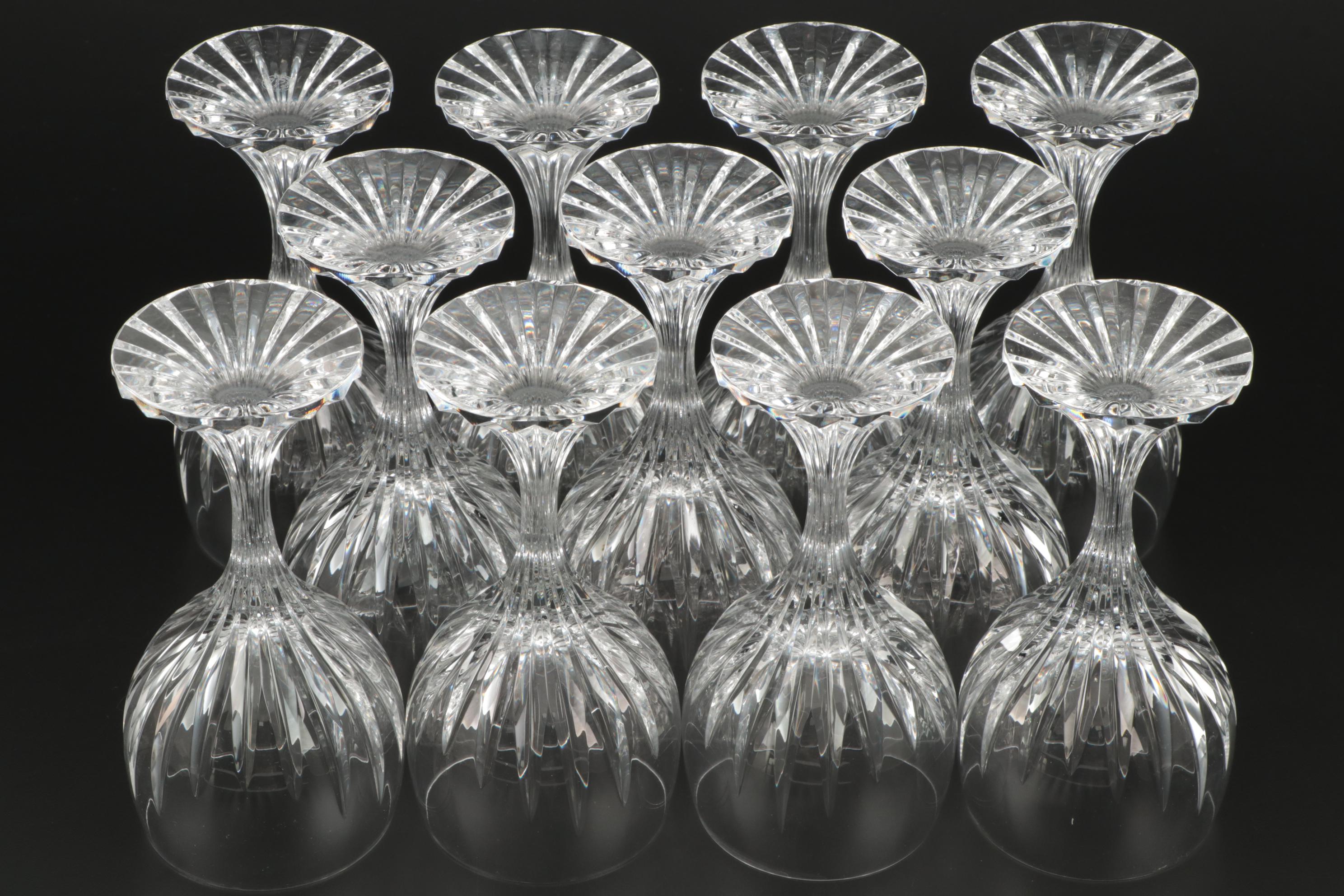 Baccarat "Massena" Crystal Water Goblets, Late 20th Century