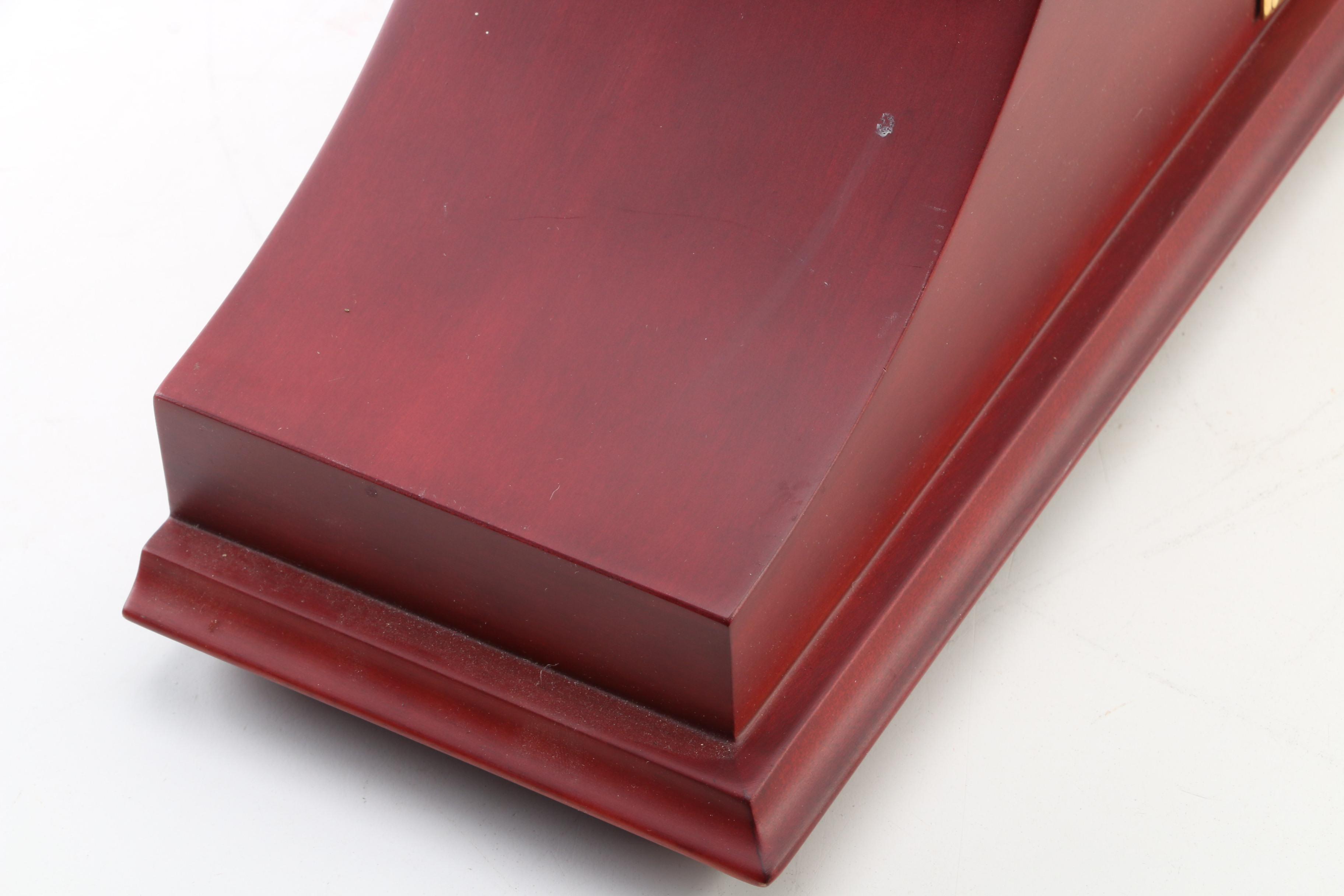 Danbury "Westminster" Mahogany Finish Tambour Mantel Clock