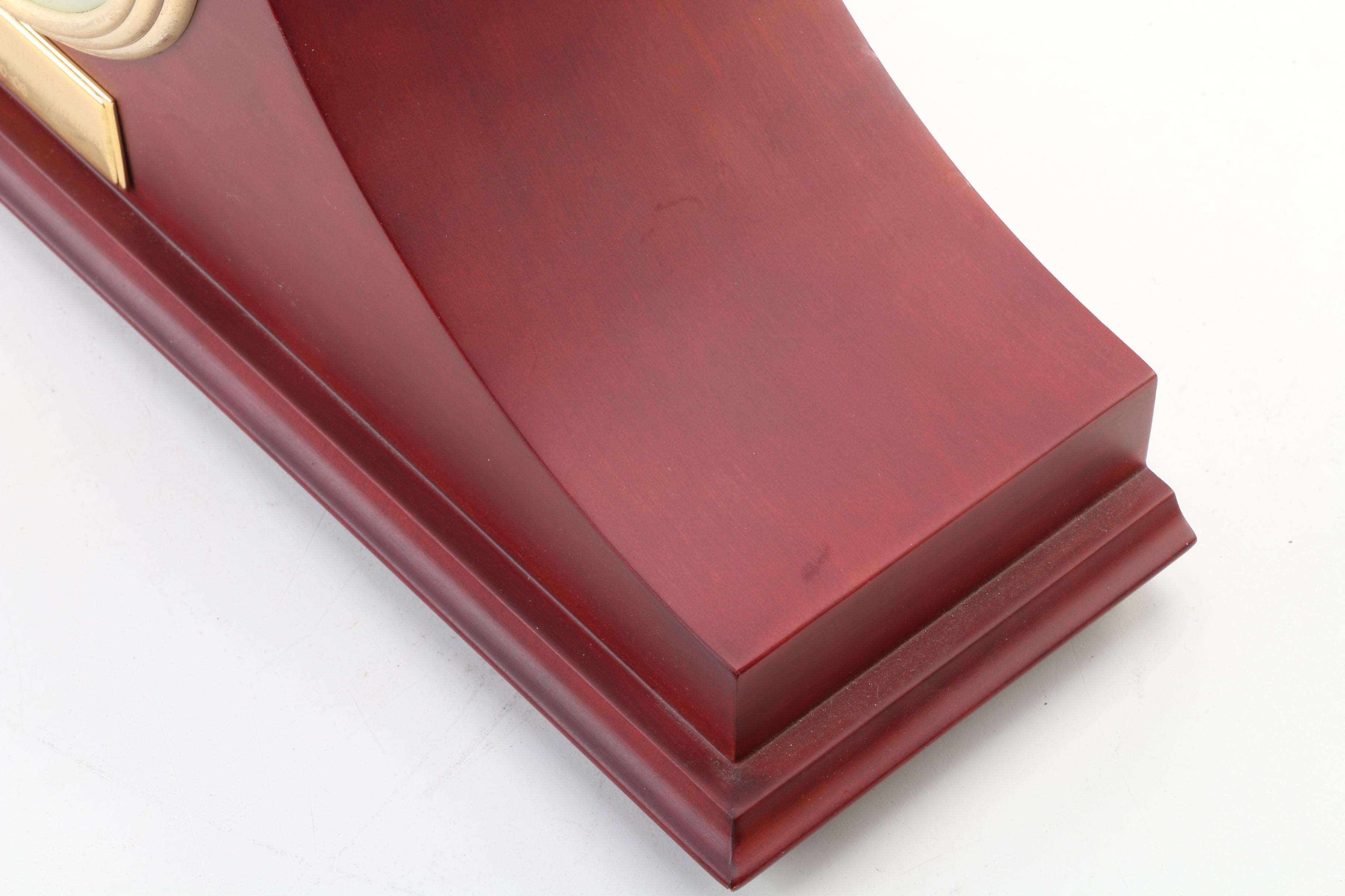 Danbury "Westminster" Mahogany Finish Tambour Mantel Clock