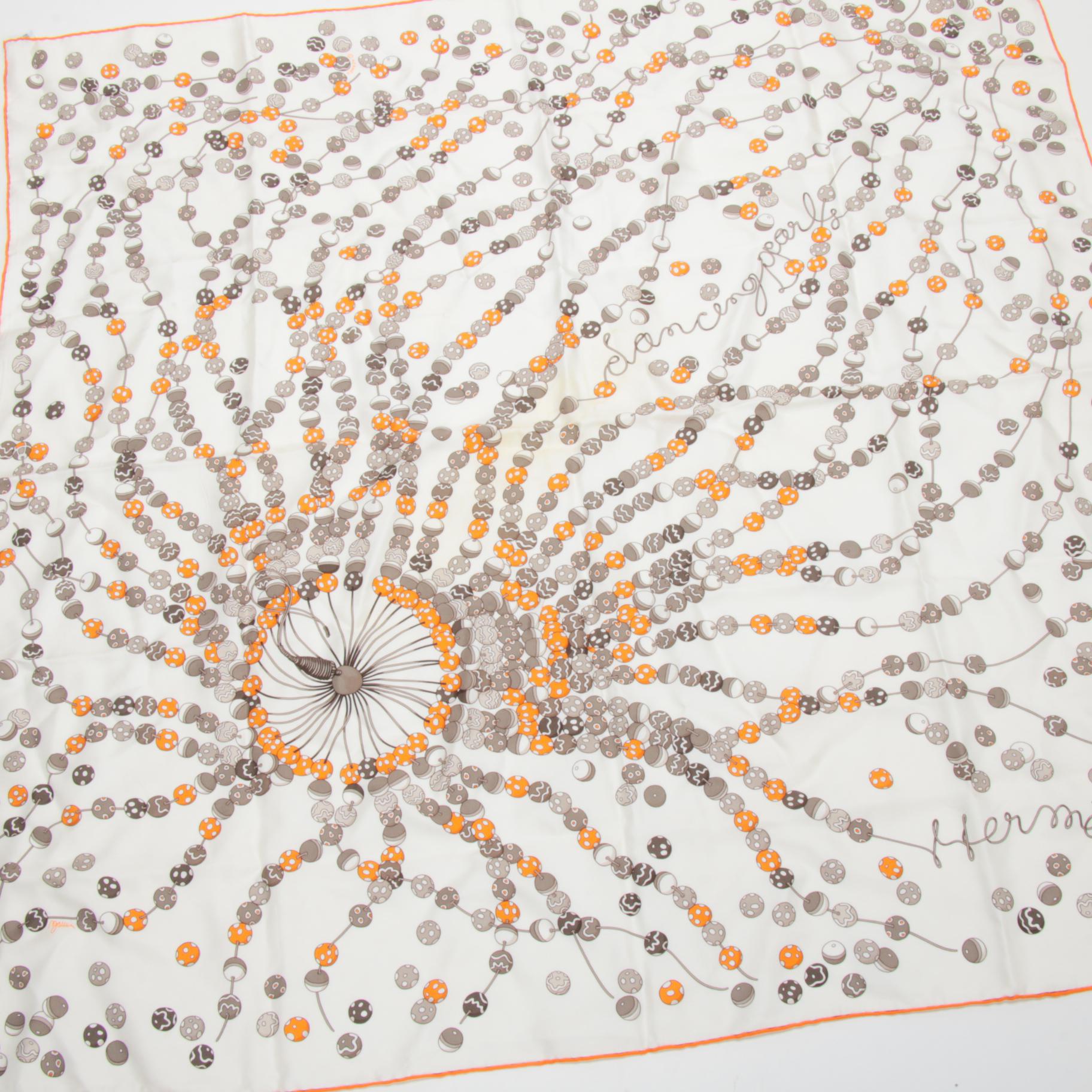 Hermès "Dancing Pearls" Silk Scarf
